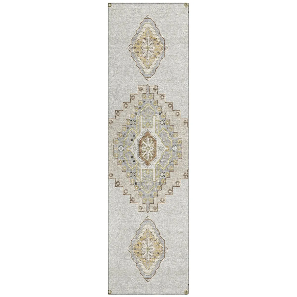 Machine Washable Indoor/ Outdoor Boho Traditional Chantille Rug