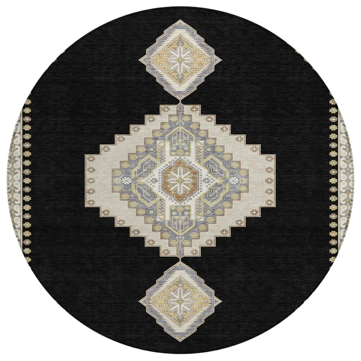 Machine Washable Indoor/ Outdoor Boho Traditional Chantille Rug