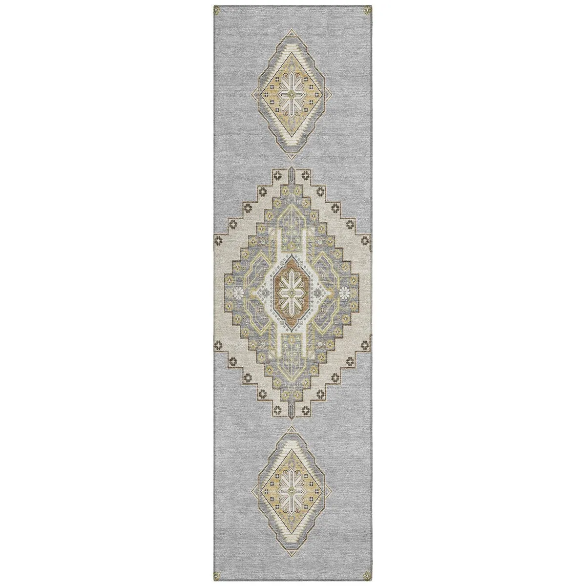 Machine Washable Indoor/ Outdoor Boho Traditional Chantille Rug