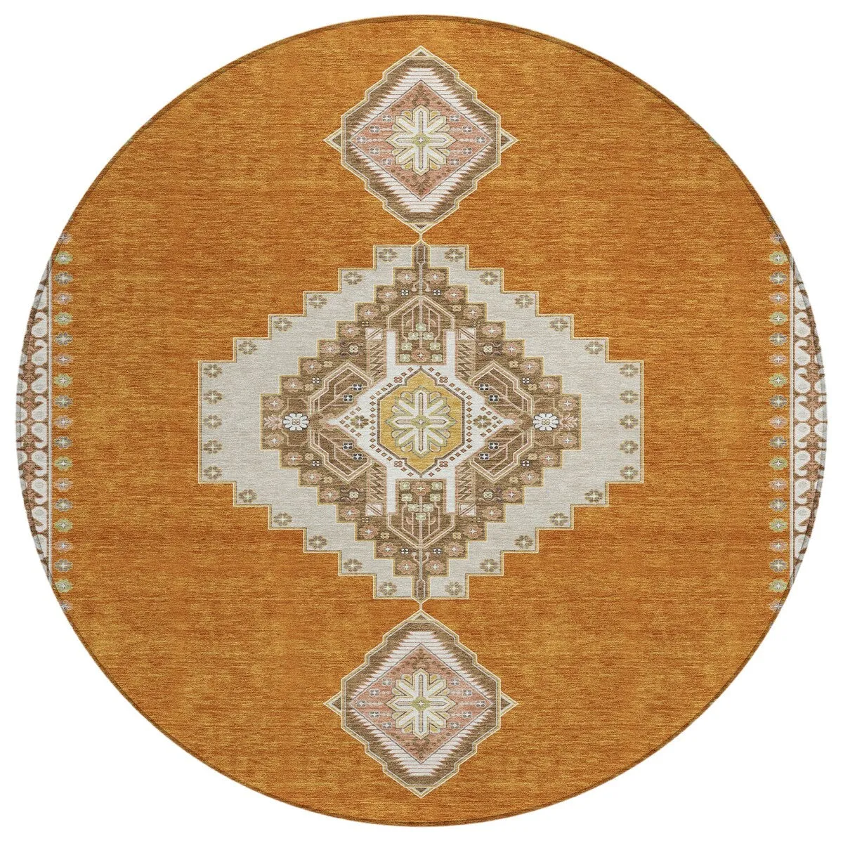 Machine Washable Indoor/ Outdoor Boho Traditional Chantille Rug