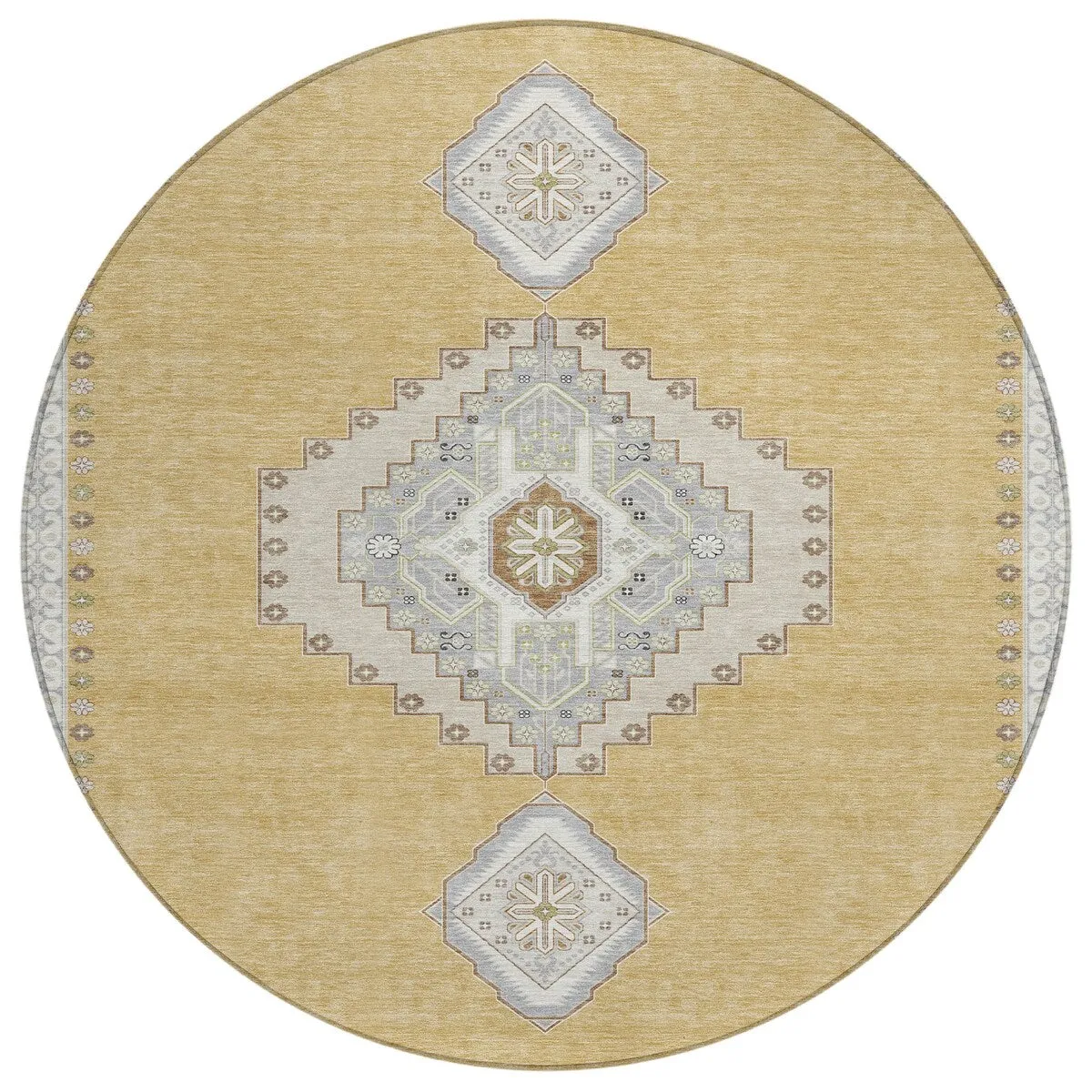 Machine Washable Indoor/ Outdoor Boho Traditional Chantille Rug