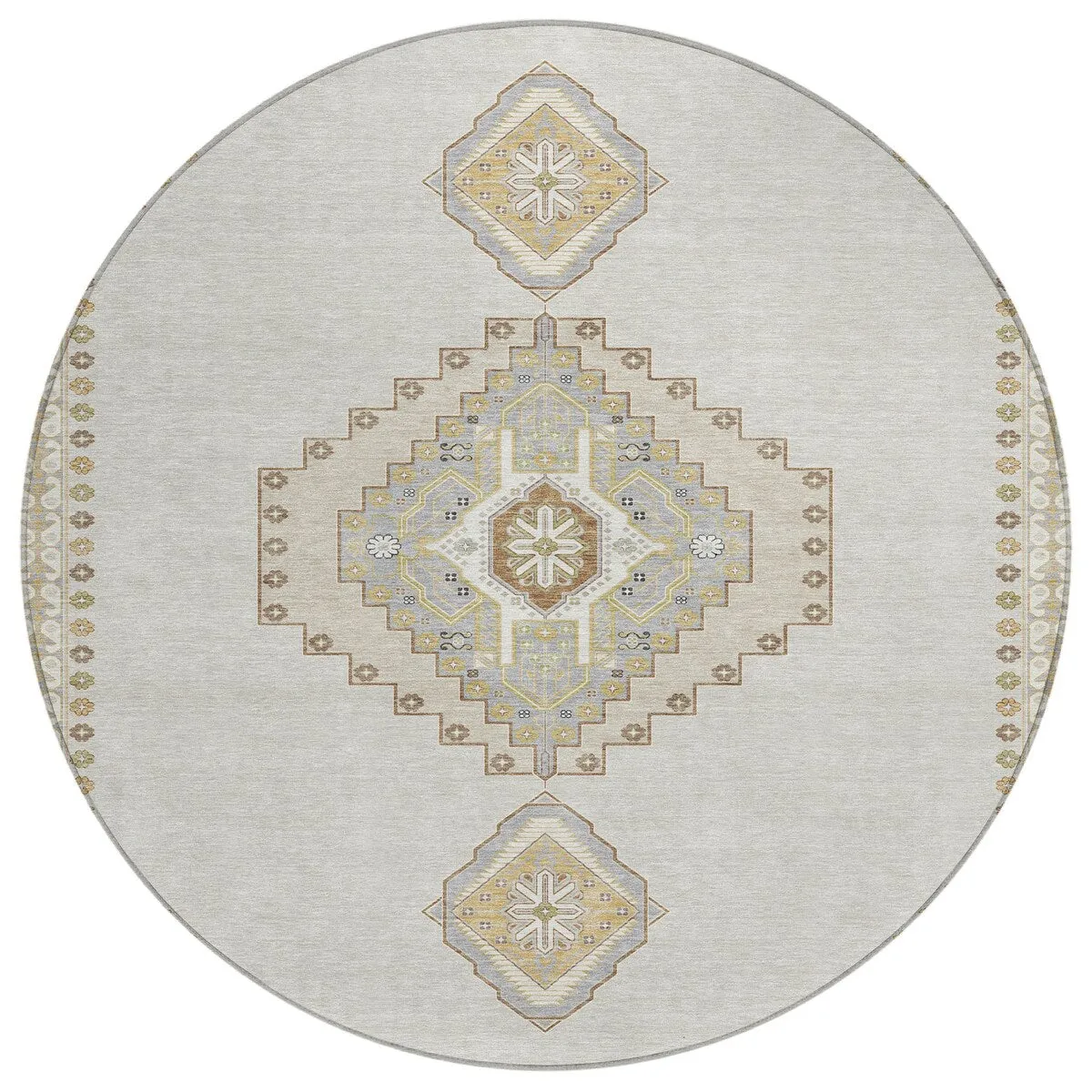 Machine Washable Indoor/ Outdoor Boho Traditional Chantille Rug