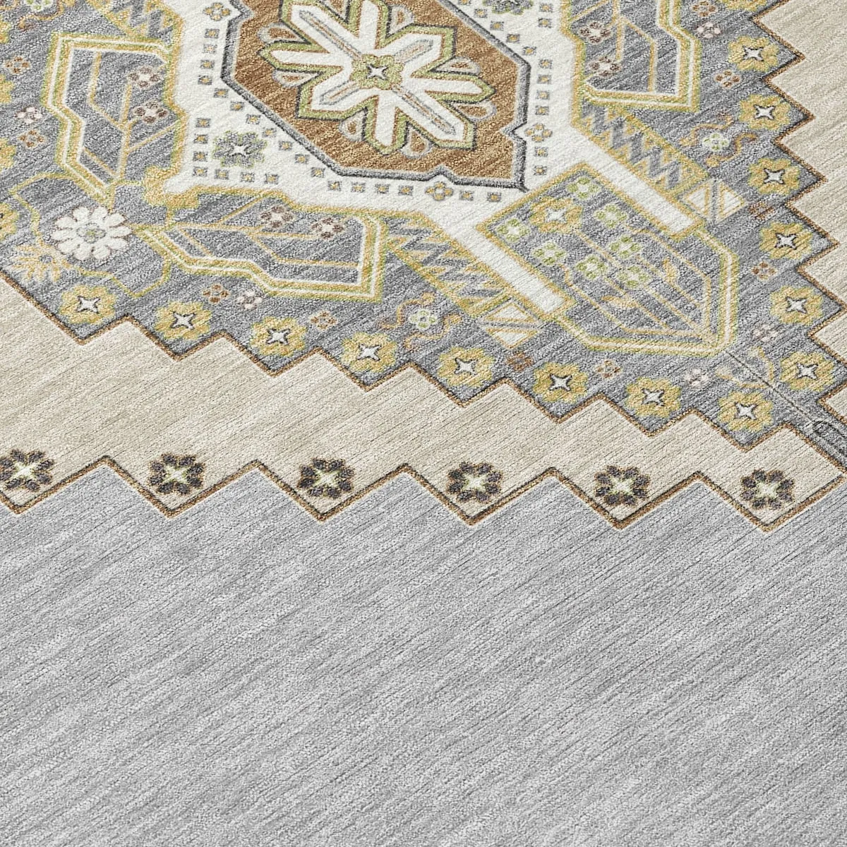 Machine Washable Indoor/ Outdoor Boho Traditional Chantille Rug