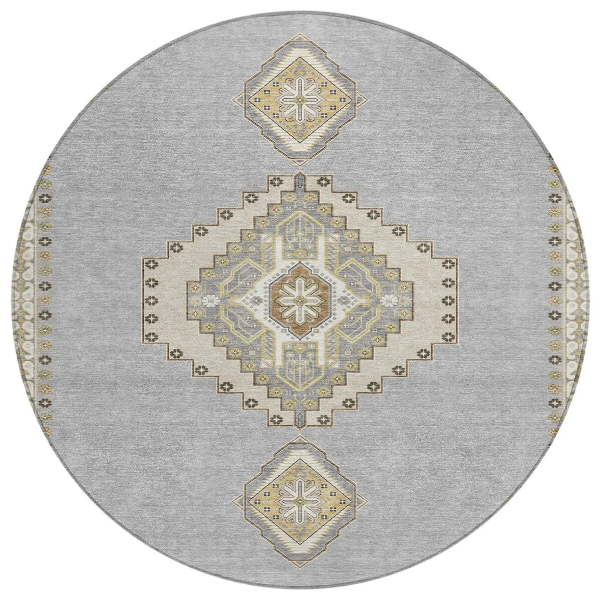 Machine Washable Indoor/ Outdoor Boho Traditional Chantille Rug