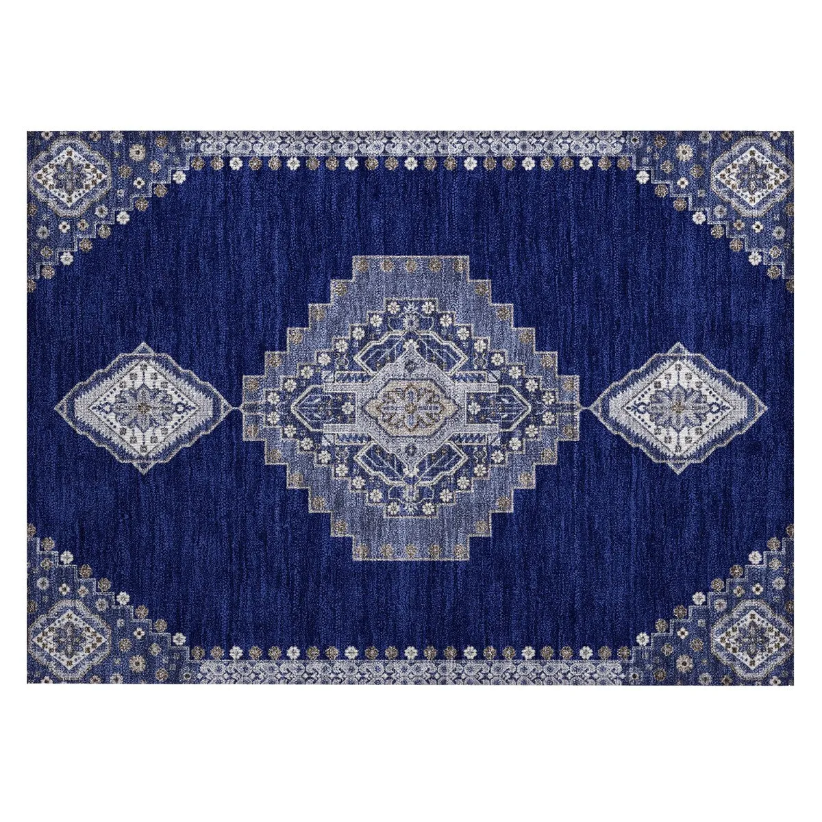Machine Washable Indoor/ Outdoor Boho Traditional Chantille Rug