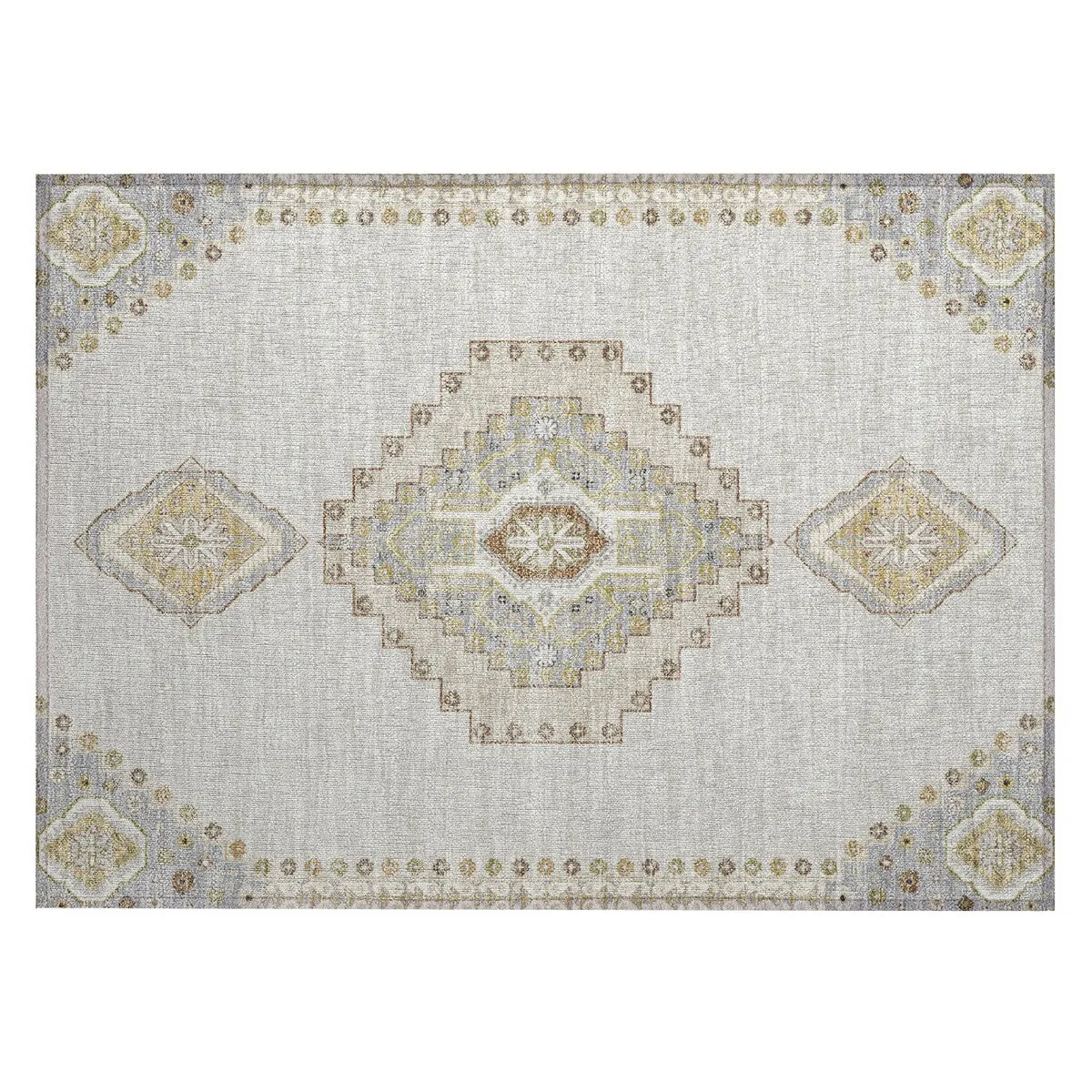 Machine Washable Indoor/ Outdoor Boho Traditional Chantille Rug