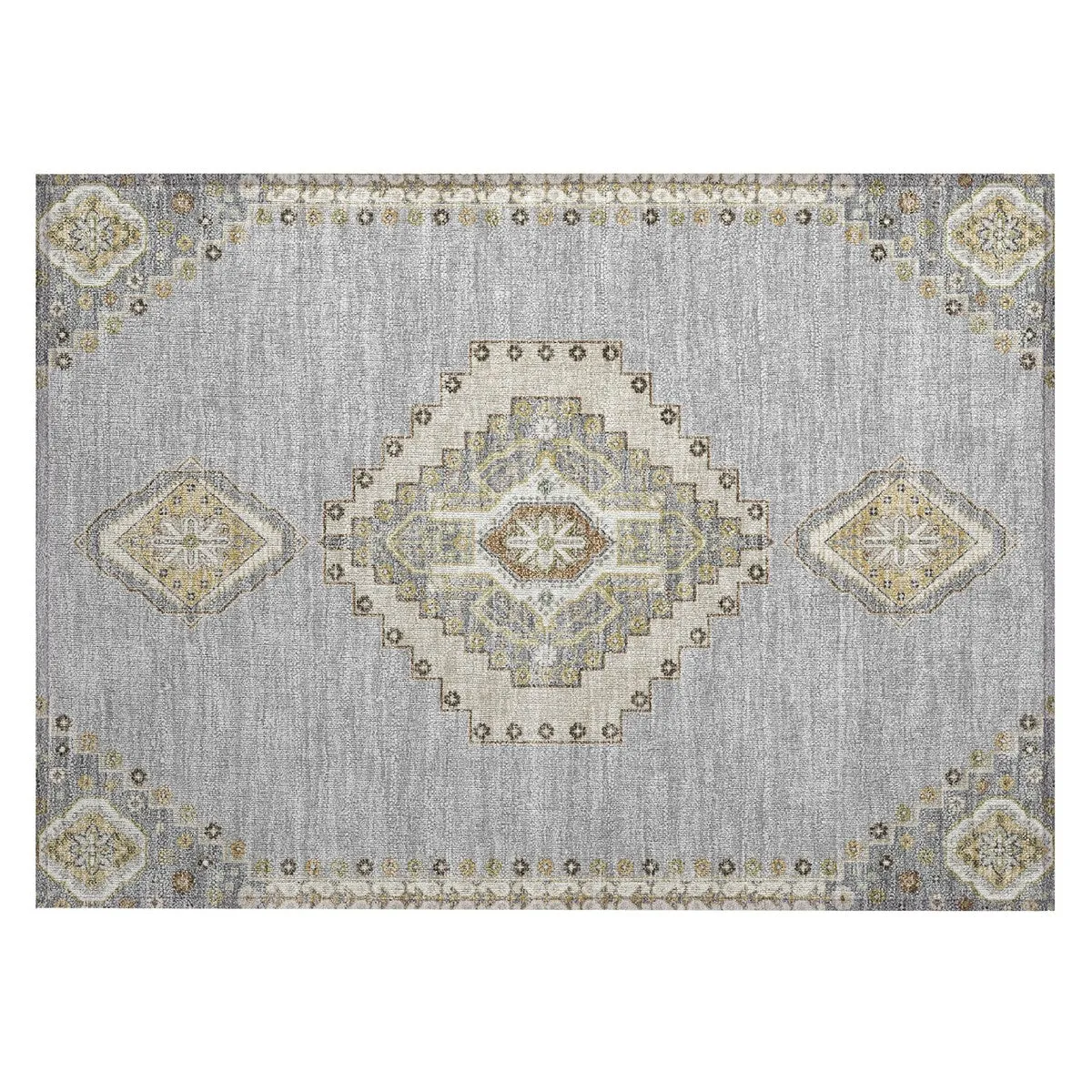 Machine Washable Indoor/ Outdoor Boho Traditional Chantille Rug