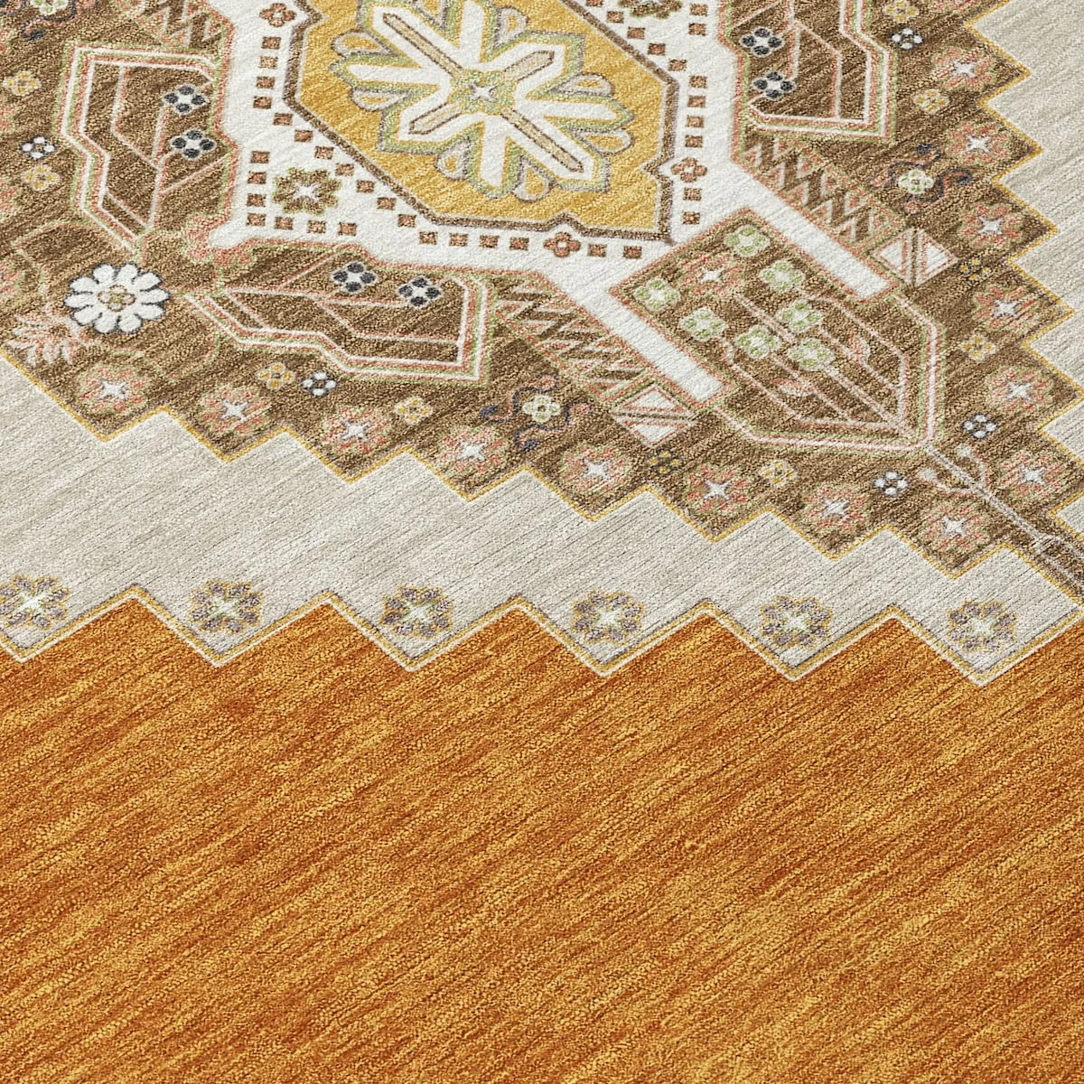 Machine Washable Indoor/ Outdoor Boho Traditional Chantille Rug