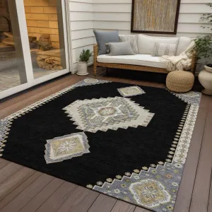Machine Washable Indoor/ Outdoor Boho Traditional Chantille Rug