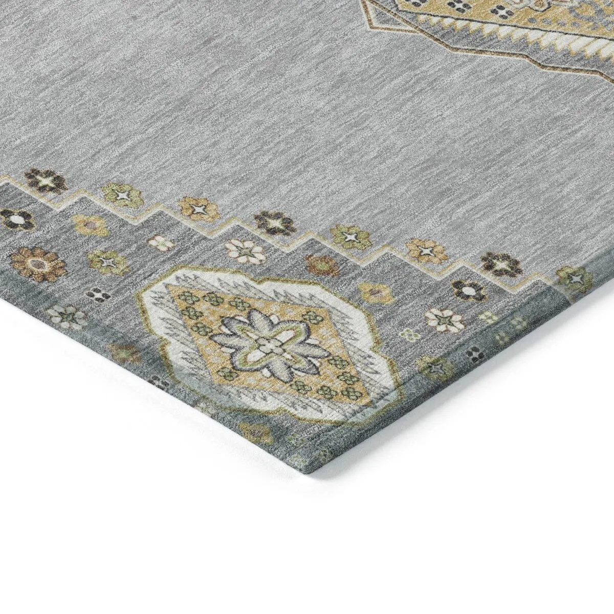Machine Washable Indoor/ Outdoor Boho Traditional Chantille Rug