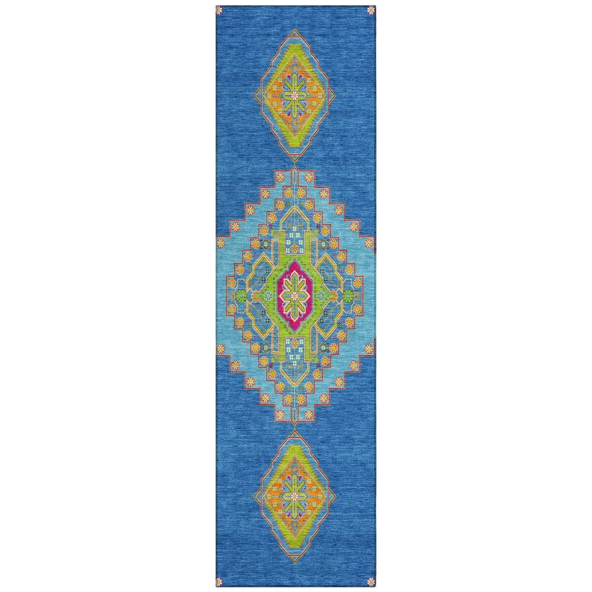 Machine Washable Indoor/ Outdoor Boho Traditional Chantille Rug