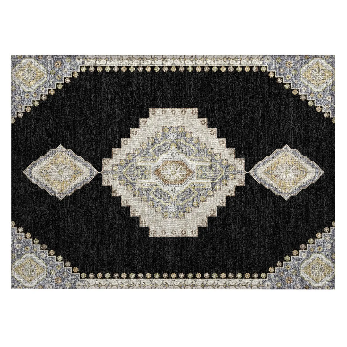 Machine Washable Indoor/ Outdoor Boho Traditional Chantille Rug