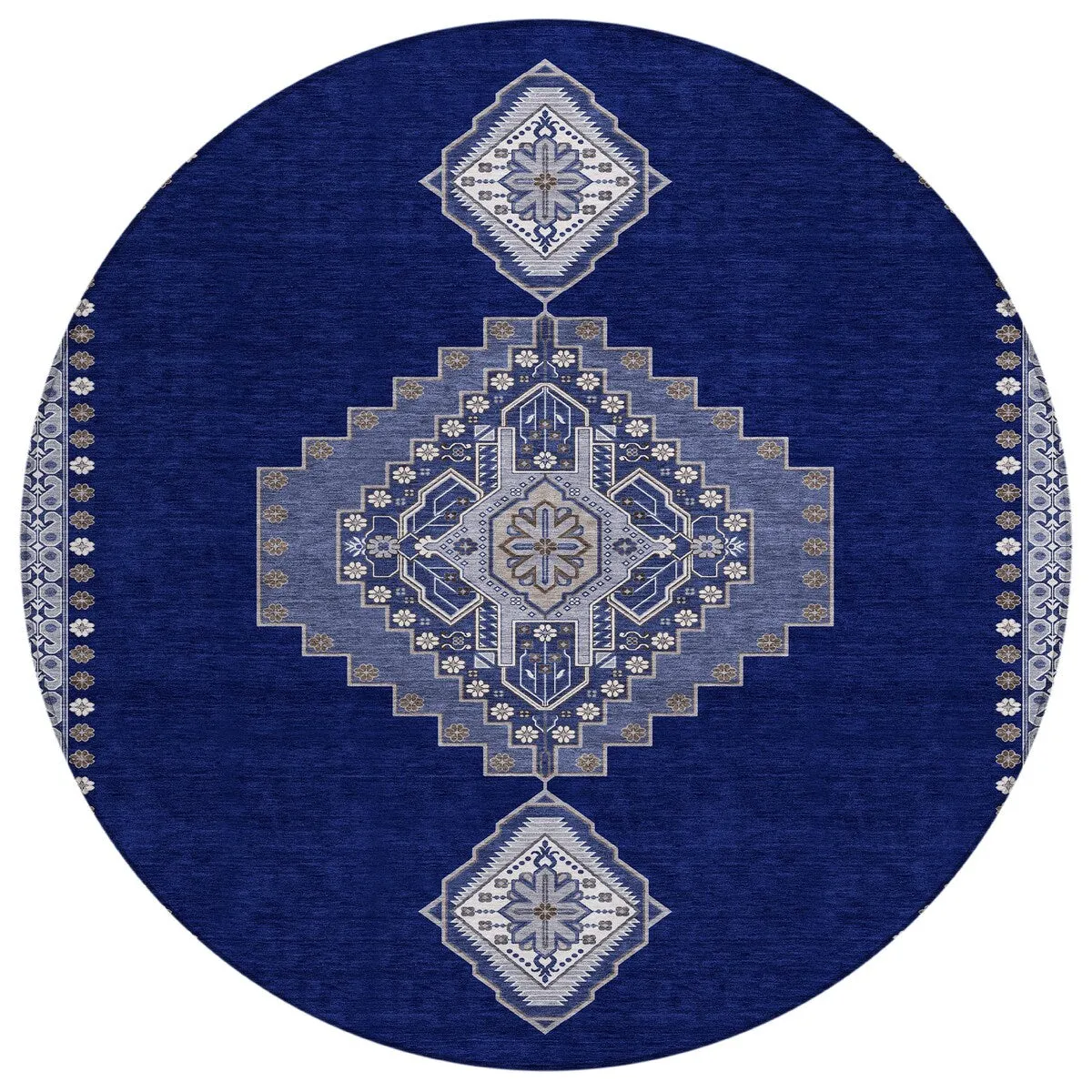Machine Washable Indoor/ Outdoor Boho Traditional Chantille Rug