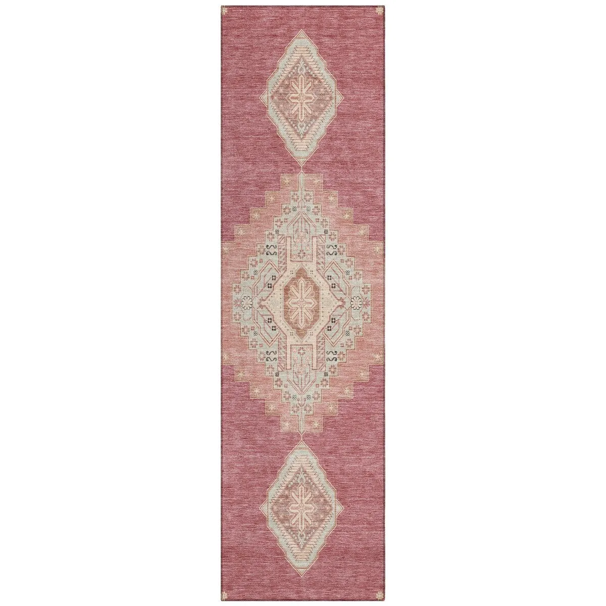 Machine Washable Indoor/ Outdoor Boho Traditional Chantille Rug