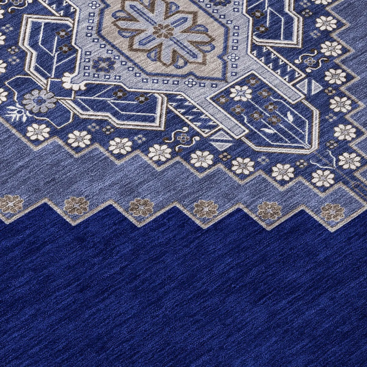 Machine Washable Indoor/ Outdoor Boho Traditional Chantille Rug