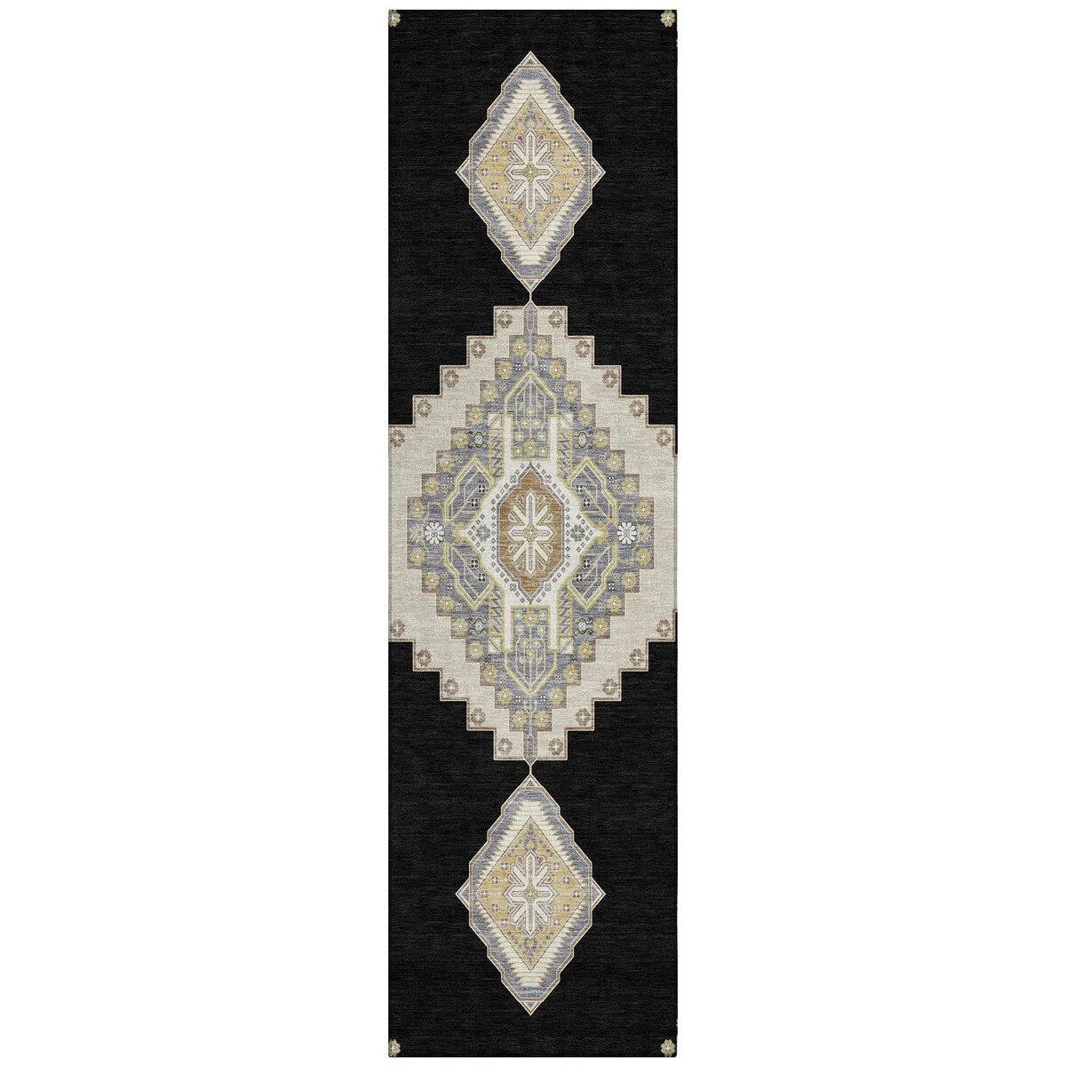 Machine Washable Indoor/ Outdoor Boho Traditional Chantille Rug