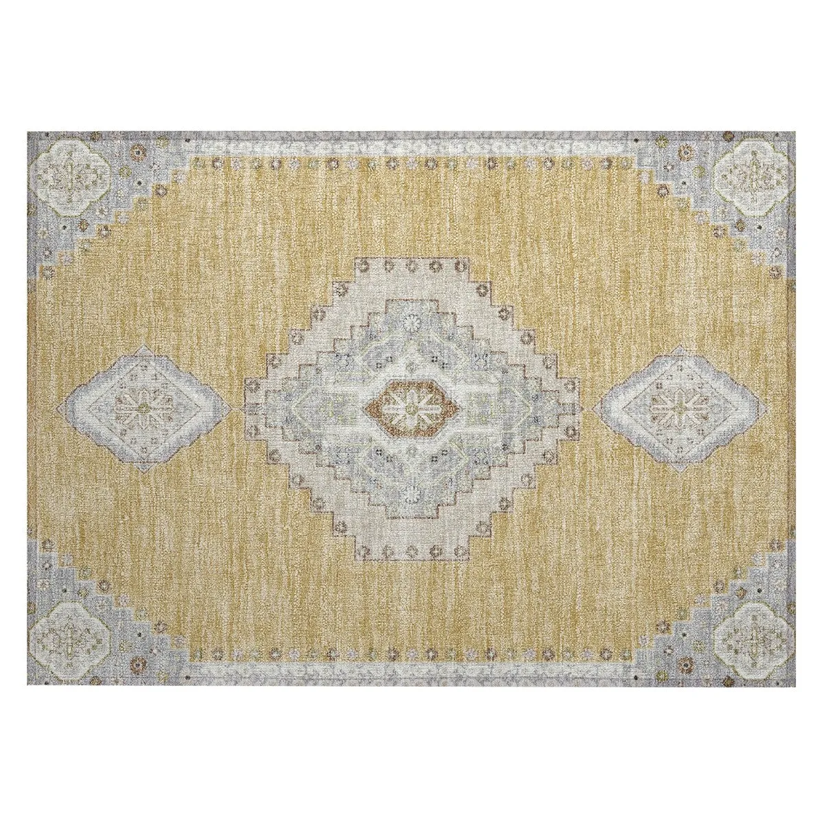 Machine Washable Indoor/ Outdoor Boho Traditional Chantille Rug