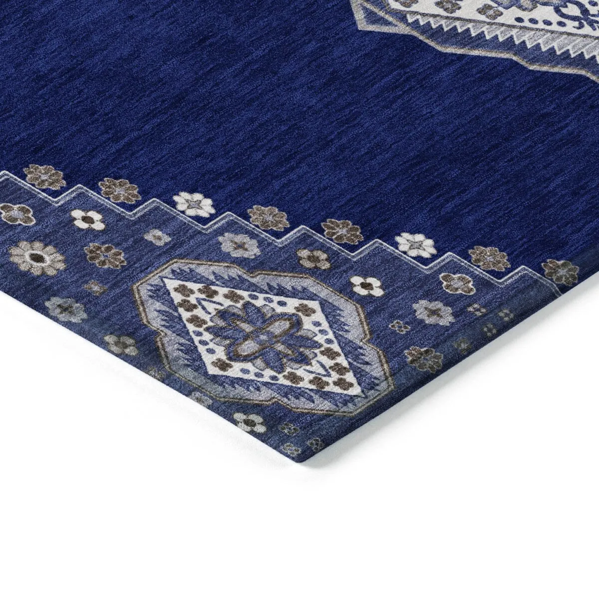 Machine Washable Indoor/ Outdoor Boho Traditional Chantille Rug