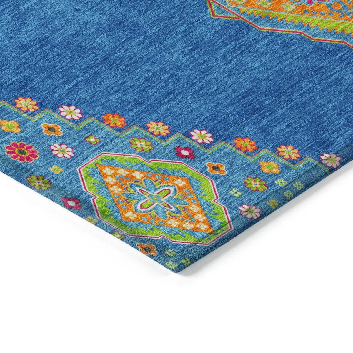Machine Washable Indoor/ Outdoor Boho Traditional Chantille Rug