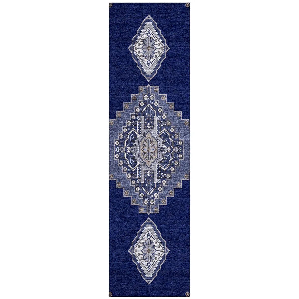 Machine Washable Indoor/ Outdoor Boho Traditional Chantille Rug