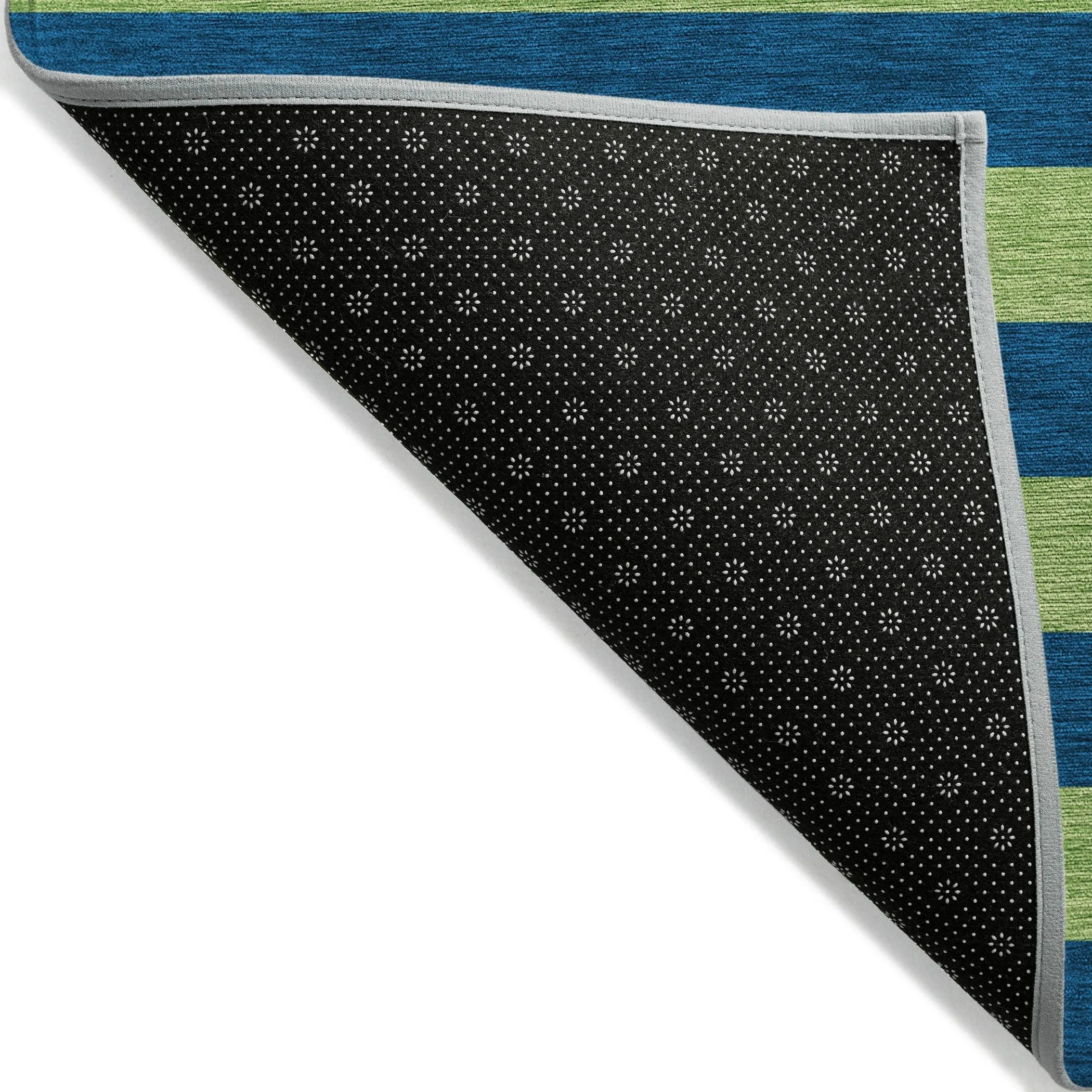 Machine Washable Indoor/ Outdoor Cabana Stripe Chantille Rug