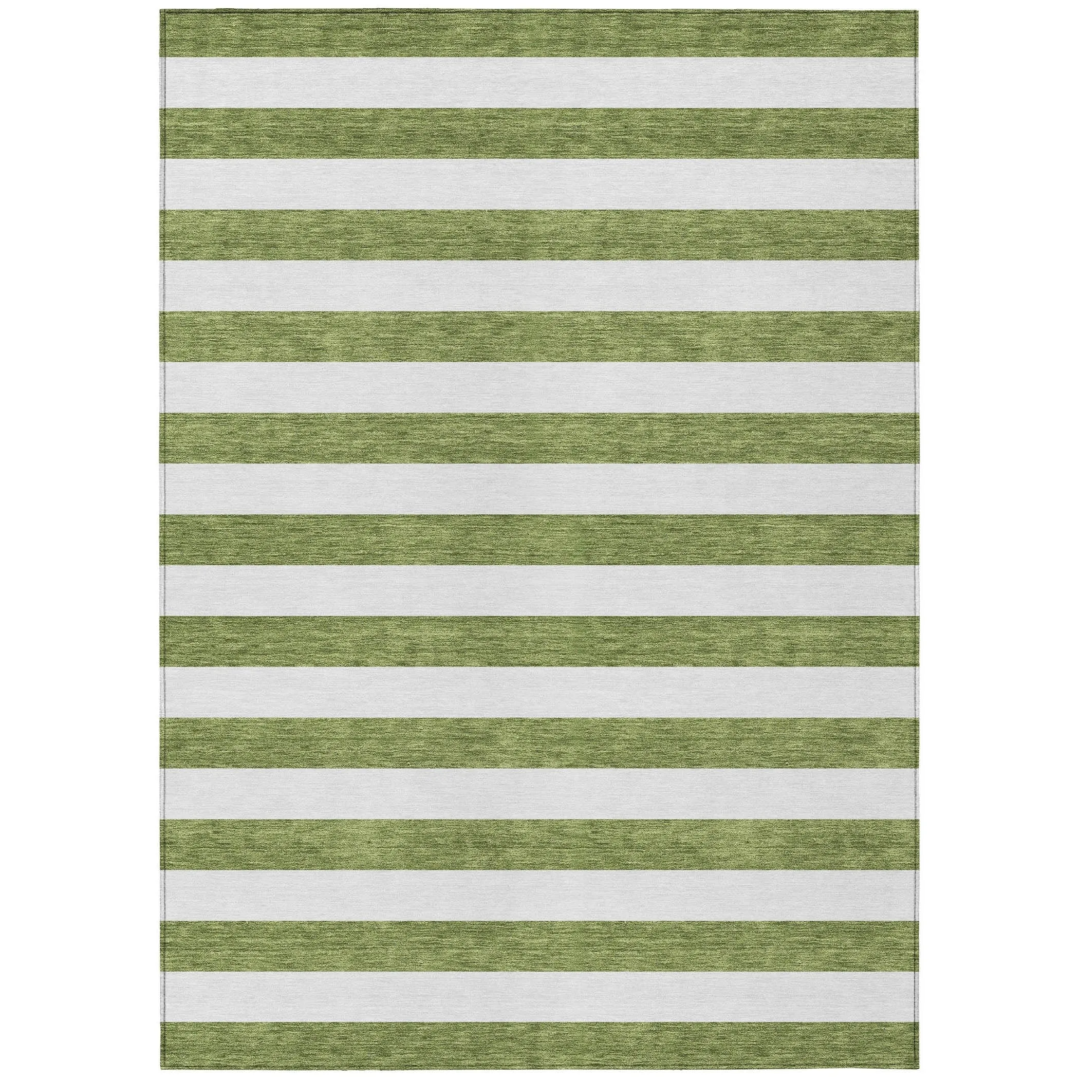 Machine Washable Indoor/ Outdoor Cabana Stripe Chantille Rug