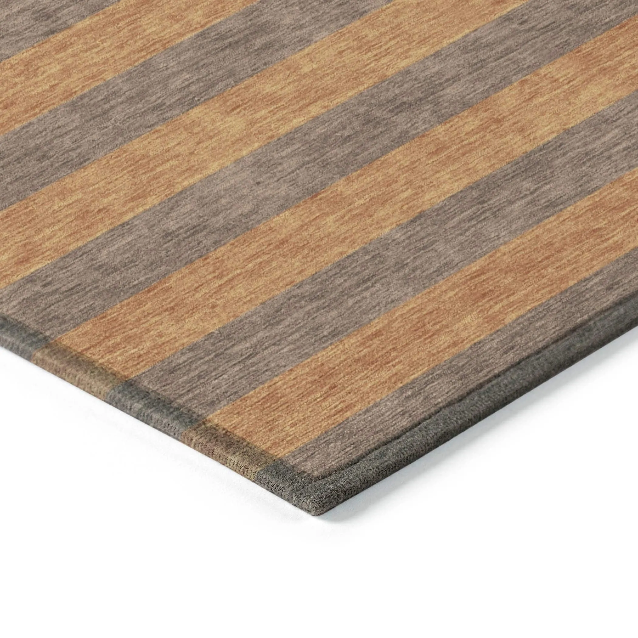 Machine Washable Indoor/ Outdoor Cabana Stripe Chantille Rug