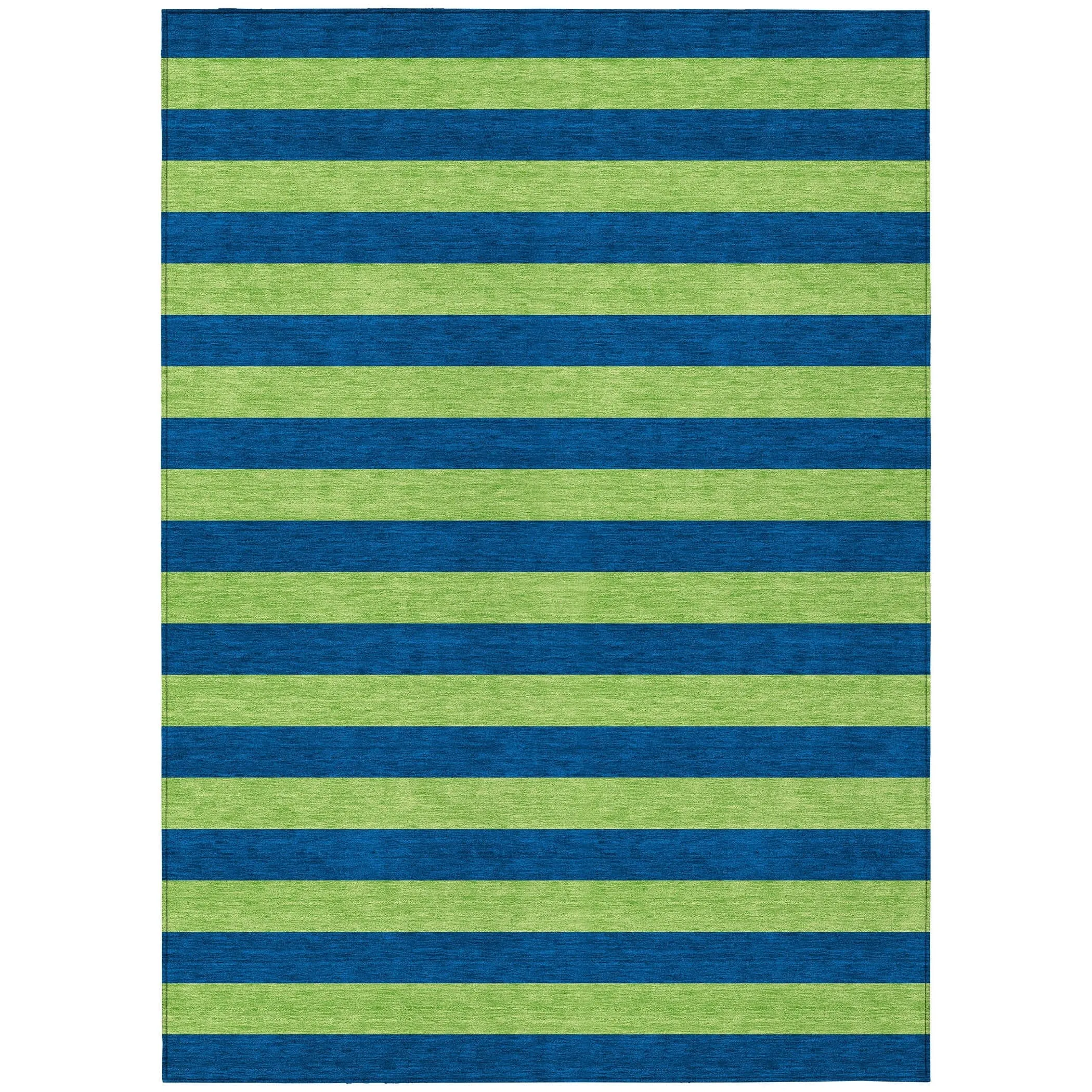 Machine Washable Indoor/ Outdoor Cabana Stripe Chantille Rug