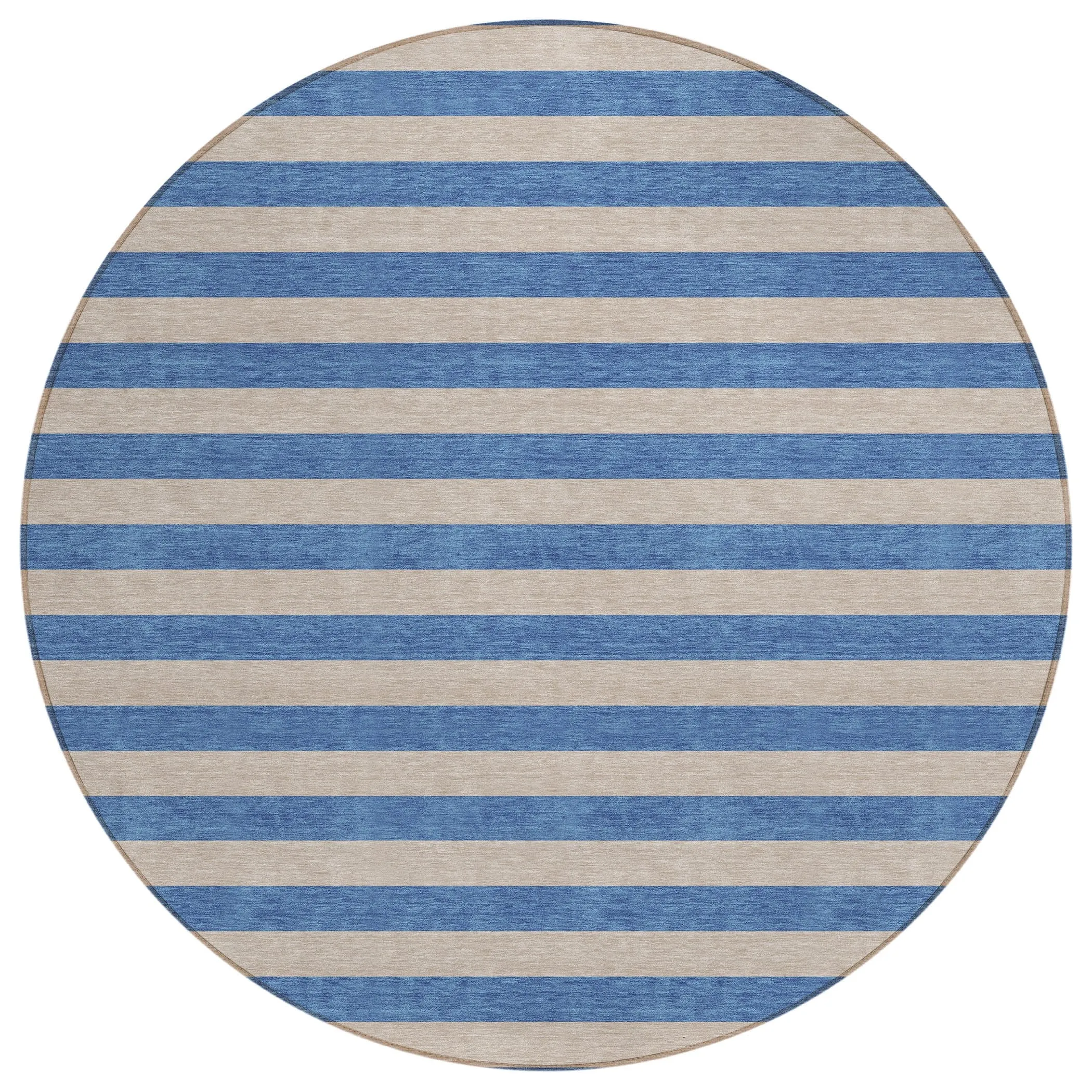 Machine Washable Indoor/ Outdoor Cabana Stripe Chantille Rug