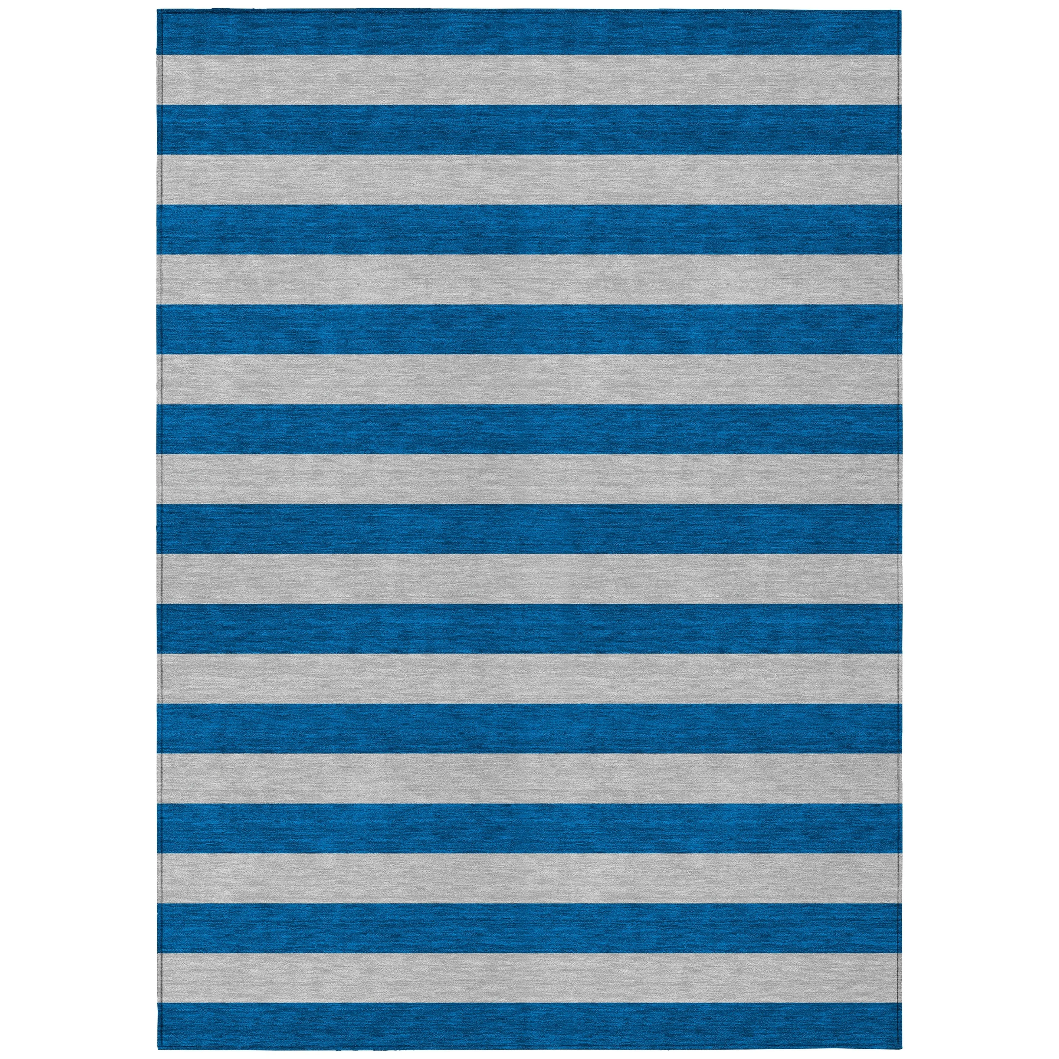 Machine Washable Indoor/ Outdoor Cabana Stripe Chantille Rug