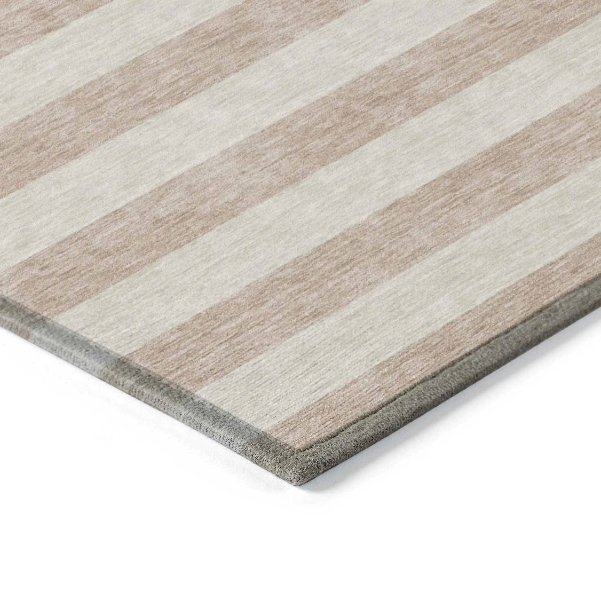 Machine Washable Indoor/ Outdoor Cabana Stripe Chantille Rug
