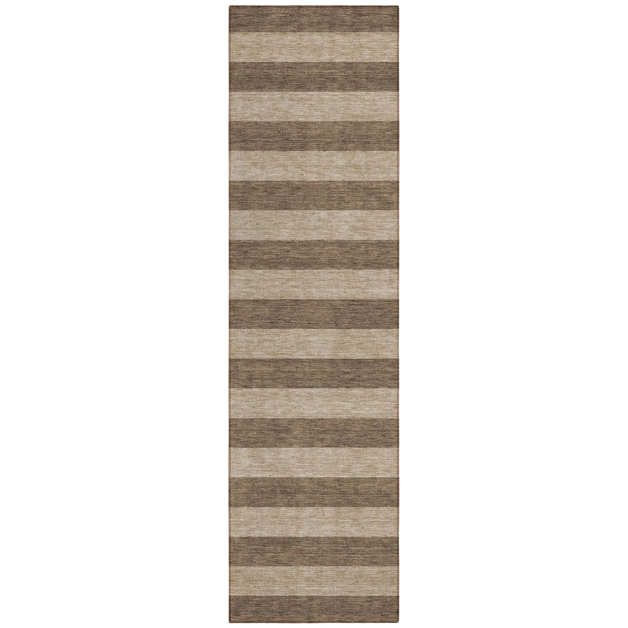 Machine Washable Indoor/ Outdoor Cabana Stripe Chantille Rug