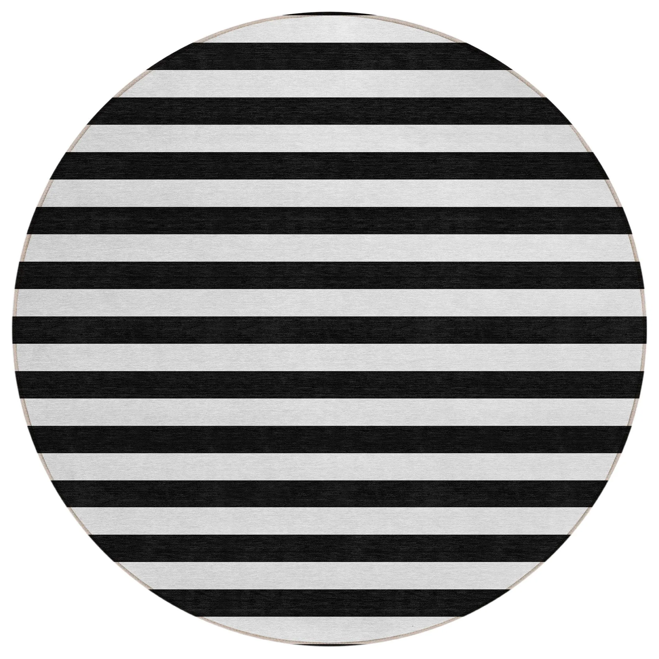 Machine Washable Indoor/ Outdoor Cabana Stripe Chantille Rug
