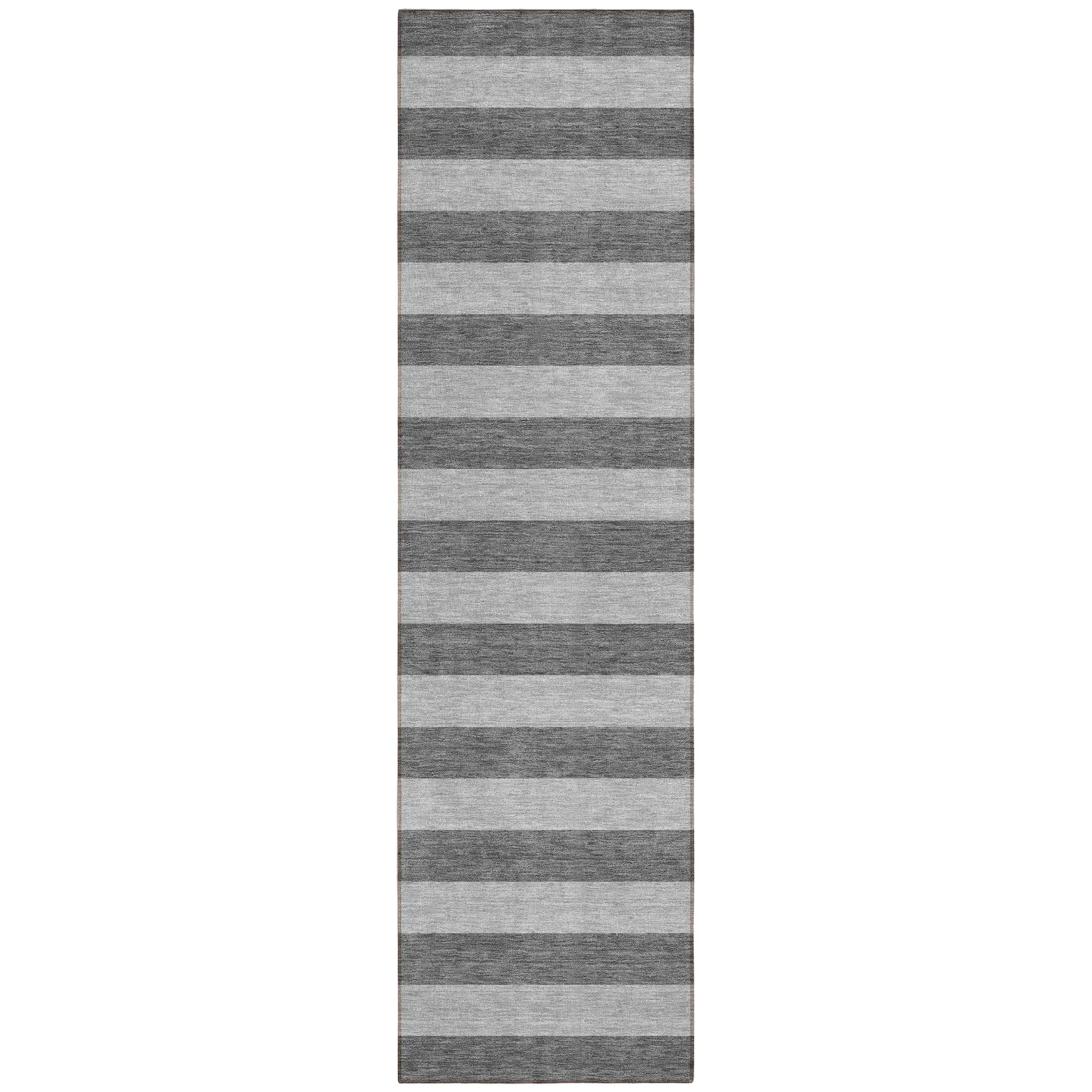 Machine Washable Indoor/ Outdoor Cabana Stripe Chantille Rug