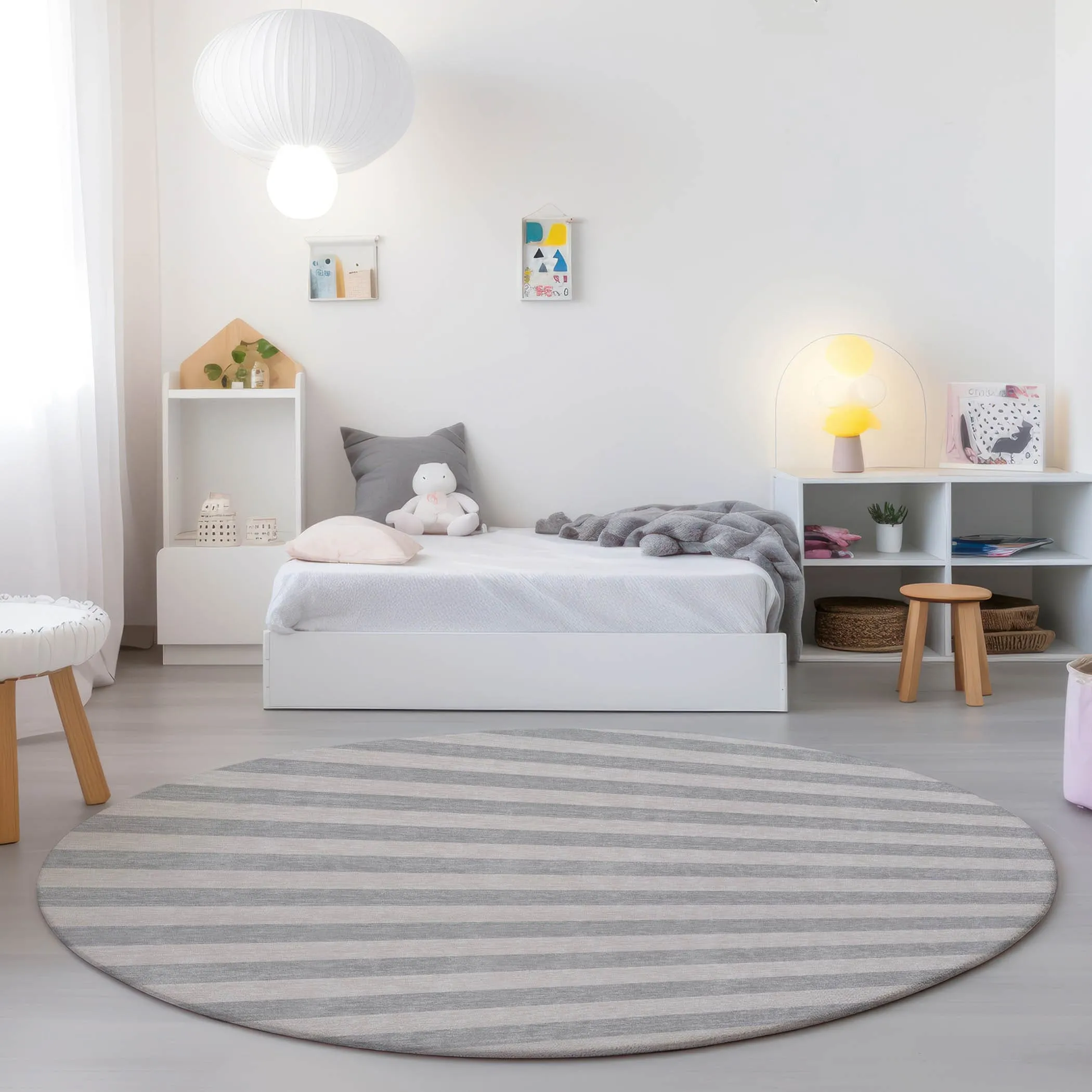 Machine Washable Indoor/ Outdoor Cabana Stripe Chantille Rug