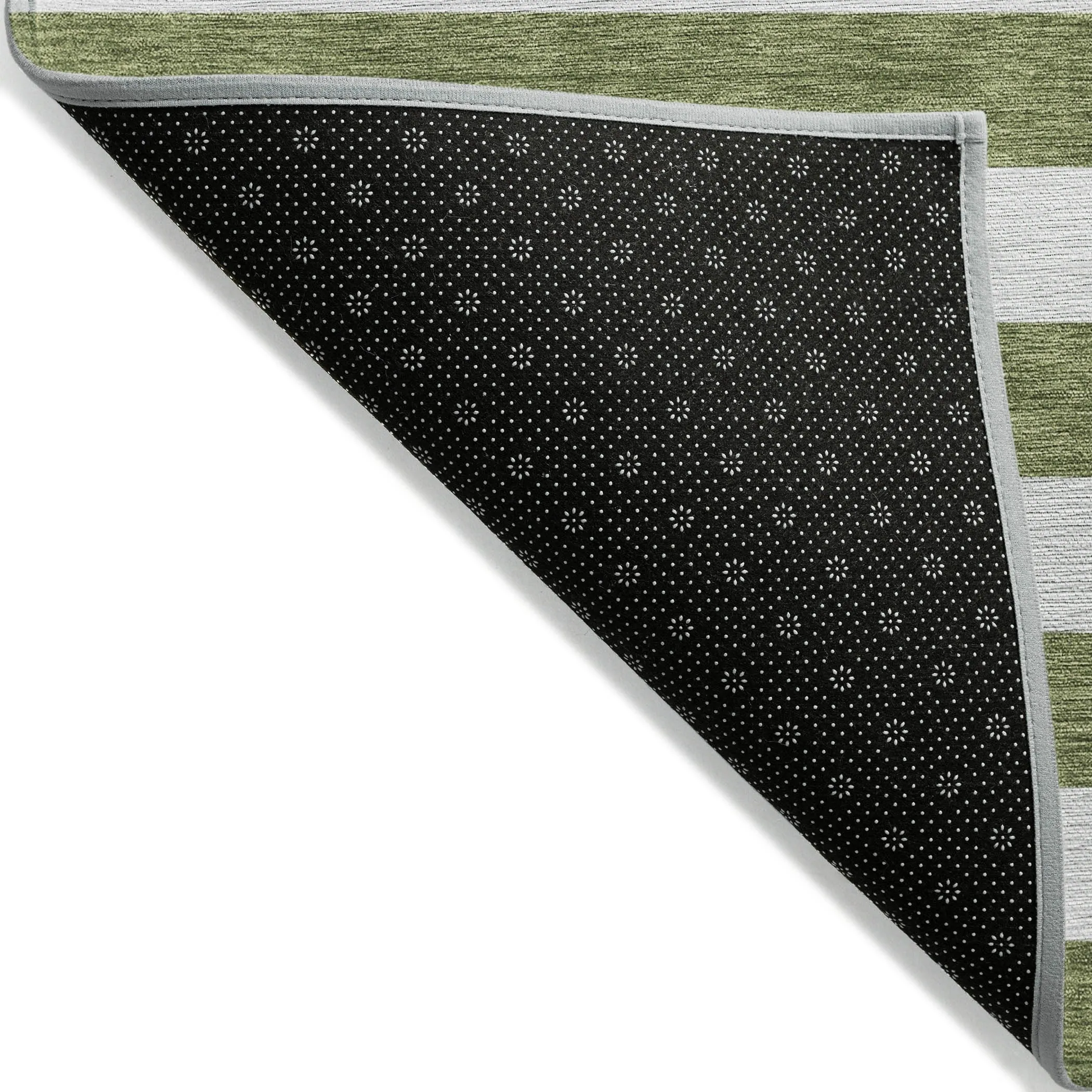 Machine Washable Indoor/ Outdoor Cabana Stripe Chantille Rug