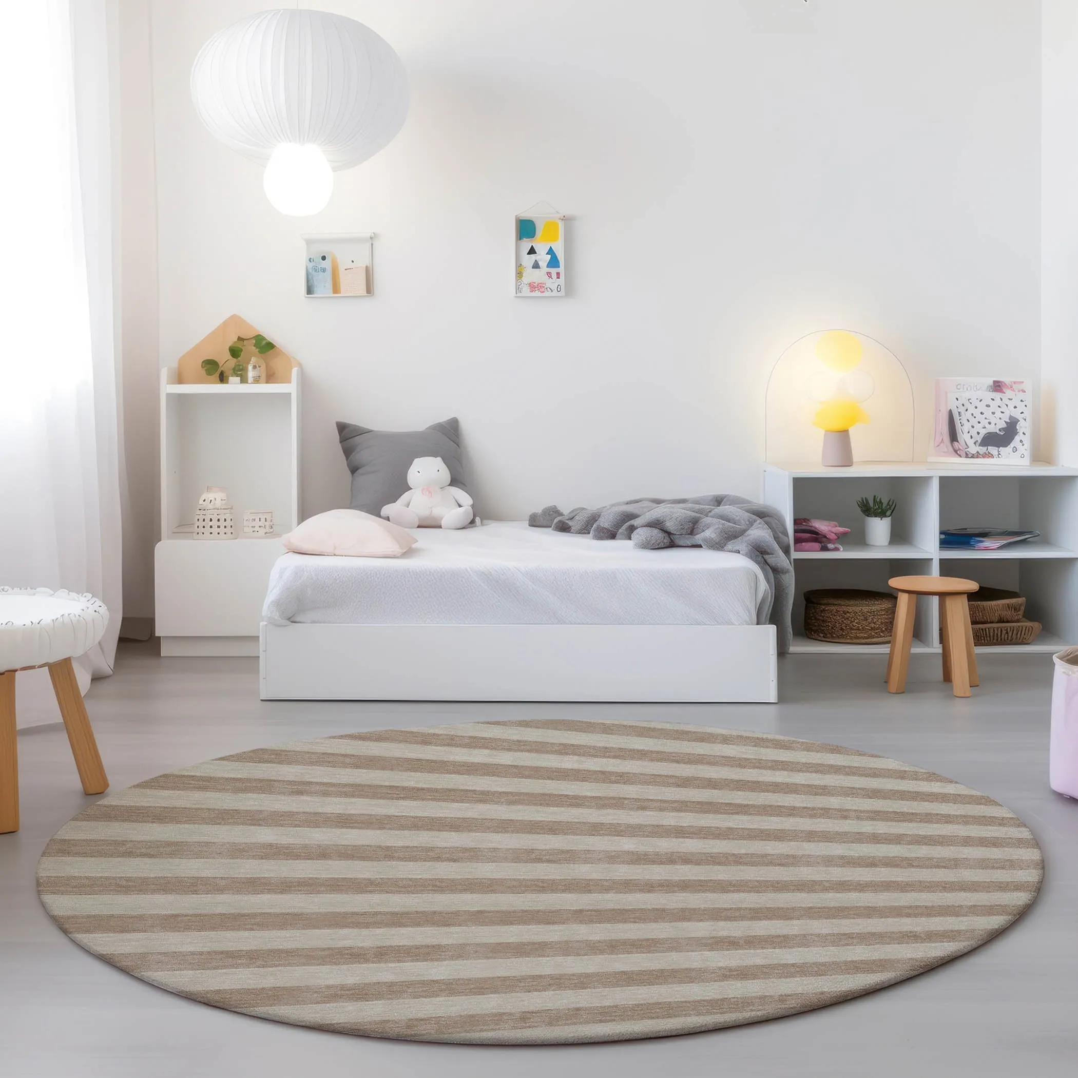 Machine Washable Indoor/ Outdoor Cabana Stripe Chantille Rug