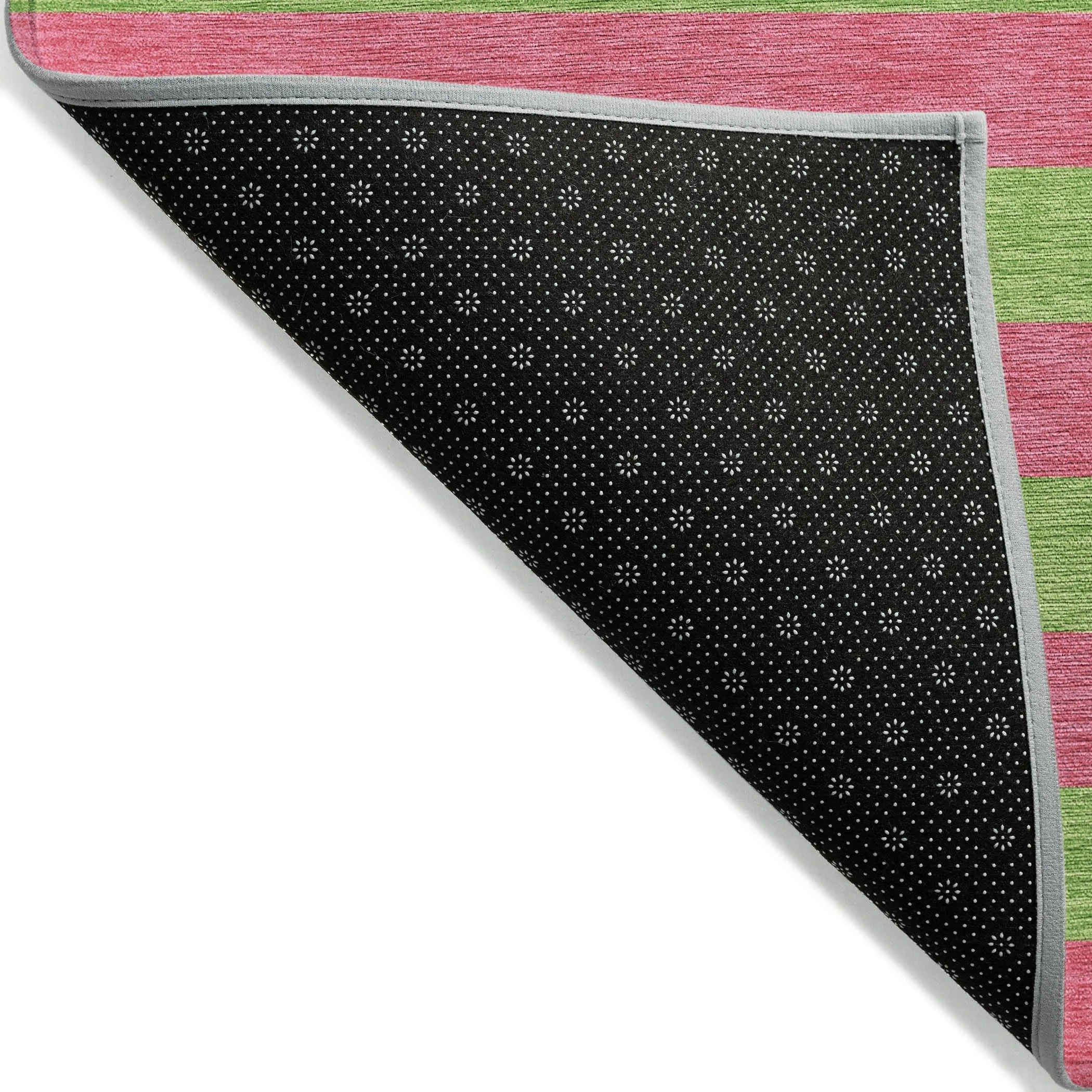 Machine Washable Indoor/ Outdoor Cabana Stripe Chantille Rug
