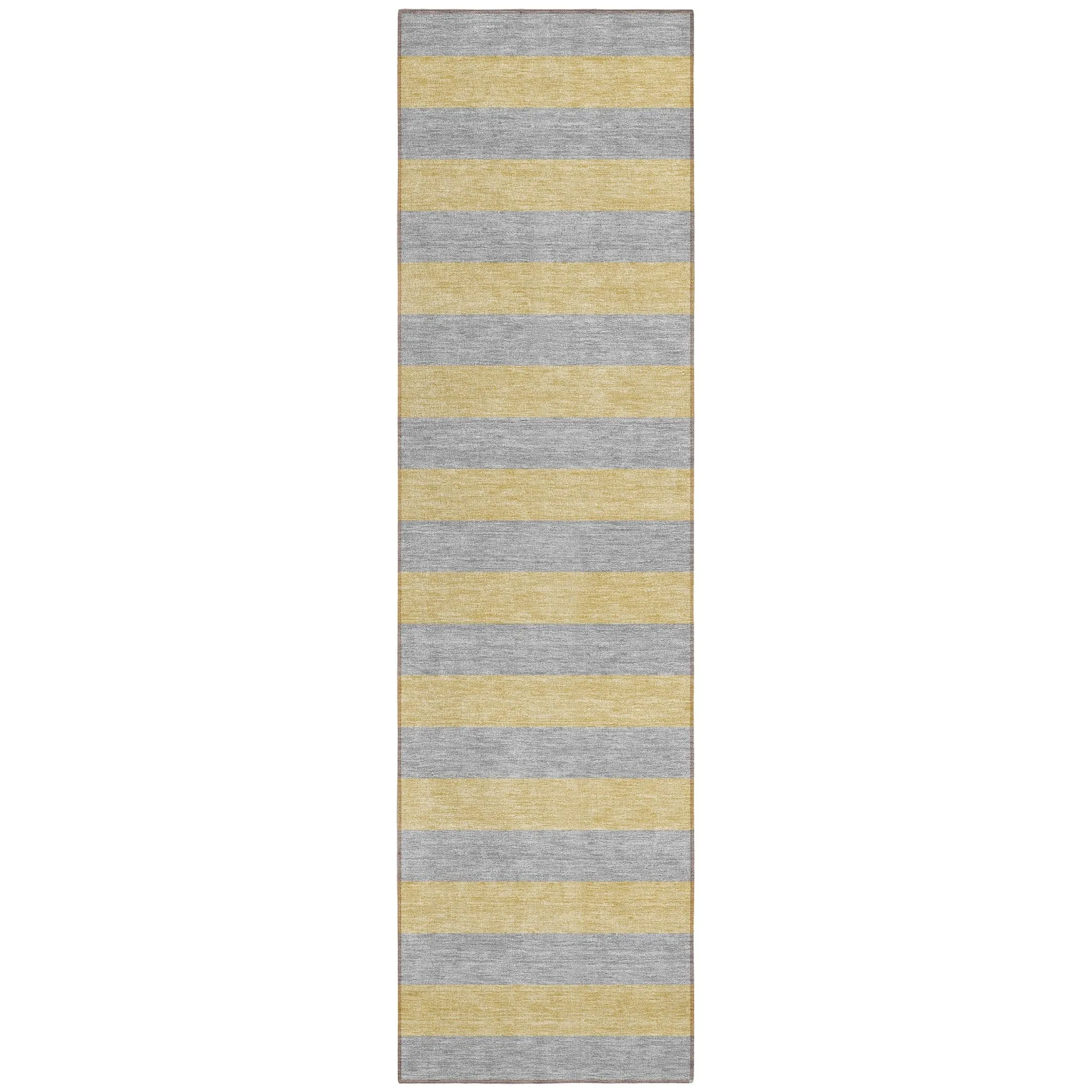 Machine Washable Indoor/ Outdoor Cabana Stripe Chantille Rug