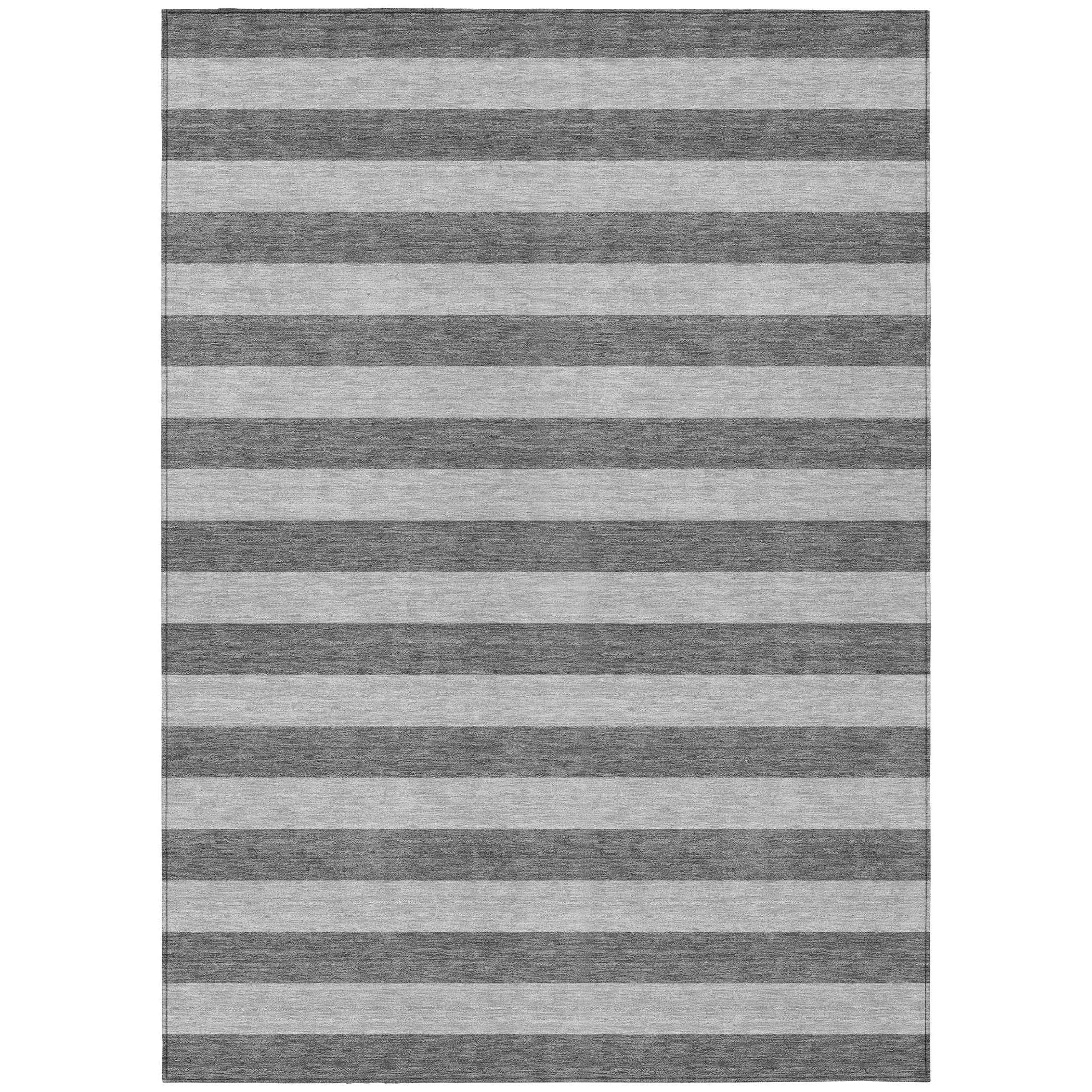 Machine Washable Indoor/ Outdoor Cabana Stripe Chantille Rug