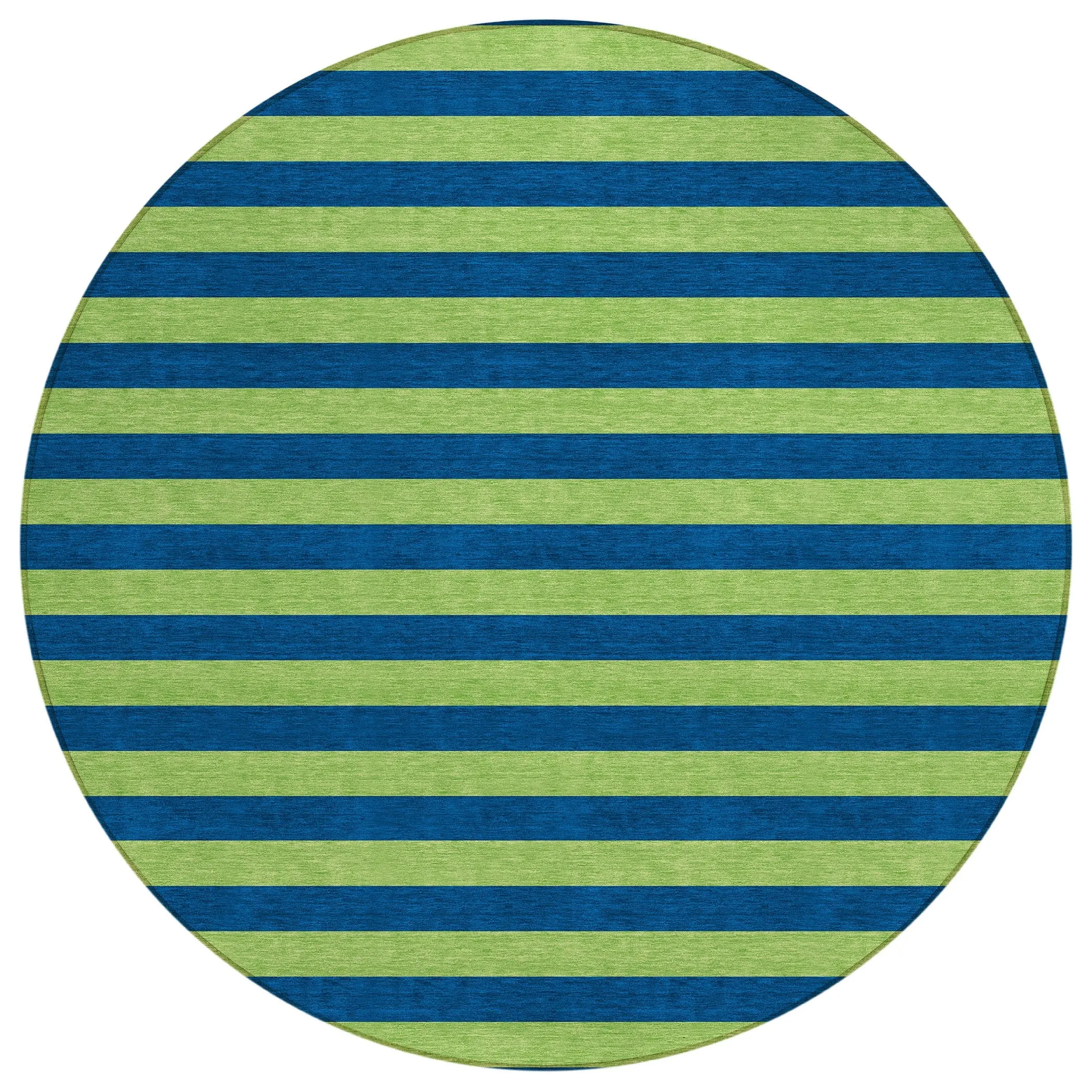 Machine Washable Indoor/ Outdoor Cabana Stripe Chantille Rug