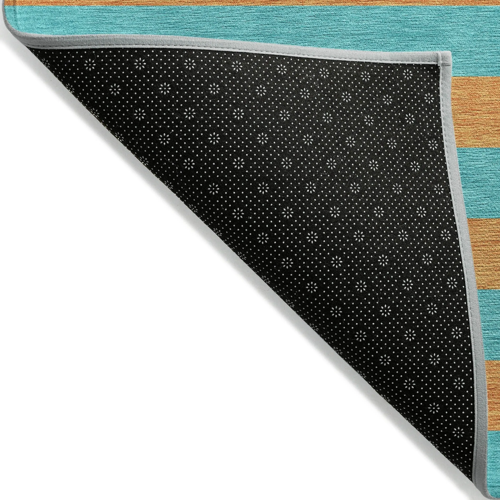 Machine Washable Indoor/ Outdoor Cabana Stripe Chantille Rug
