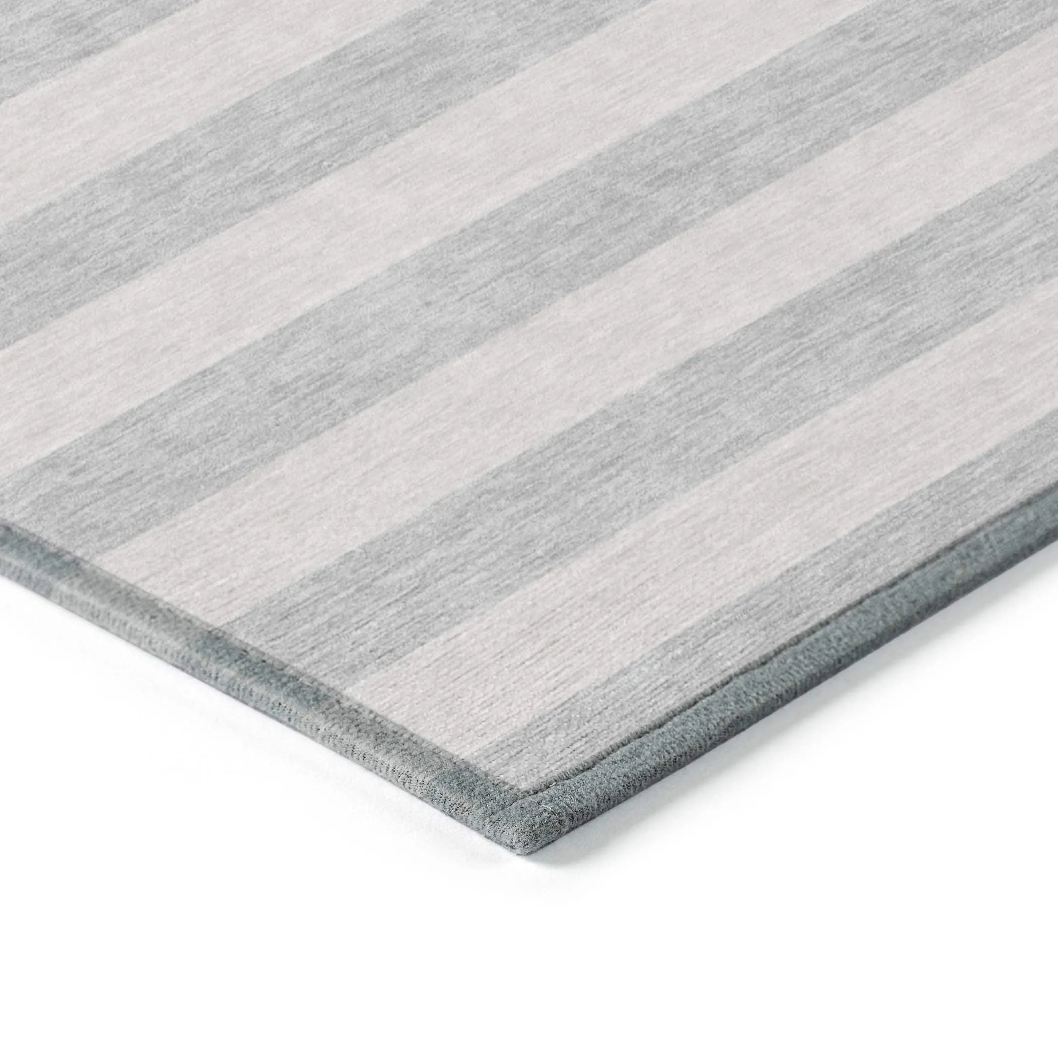 Machine Washable Indoor/ Outdoor Cabana Stripe Chantille Rug
