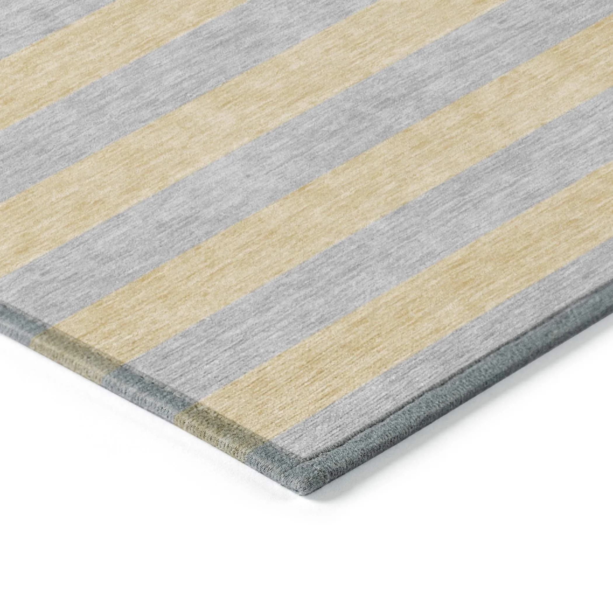 Machine Washable Indoor/ Outdoor Cabana Stripe Chantille Rug
