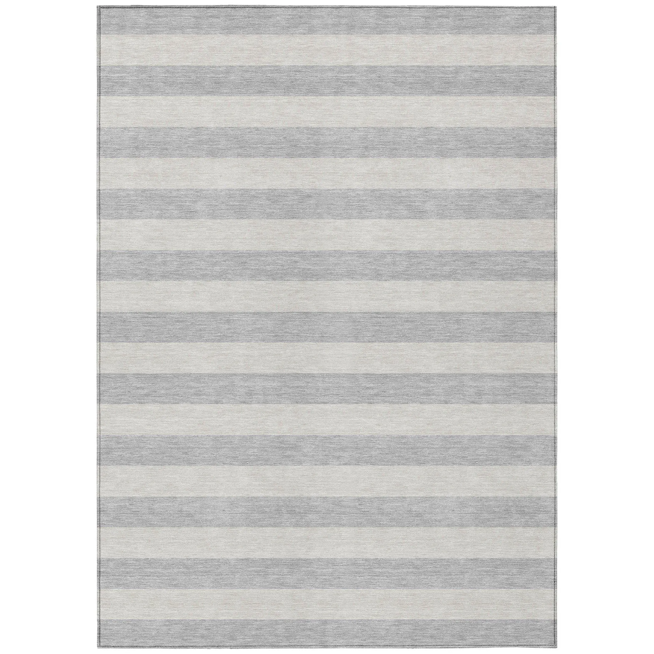 Machine Washable Indoor/ Outdoor Cabana Stripe Chantille Rug