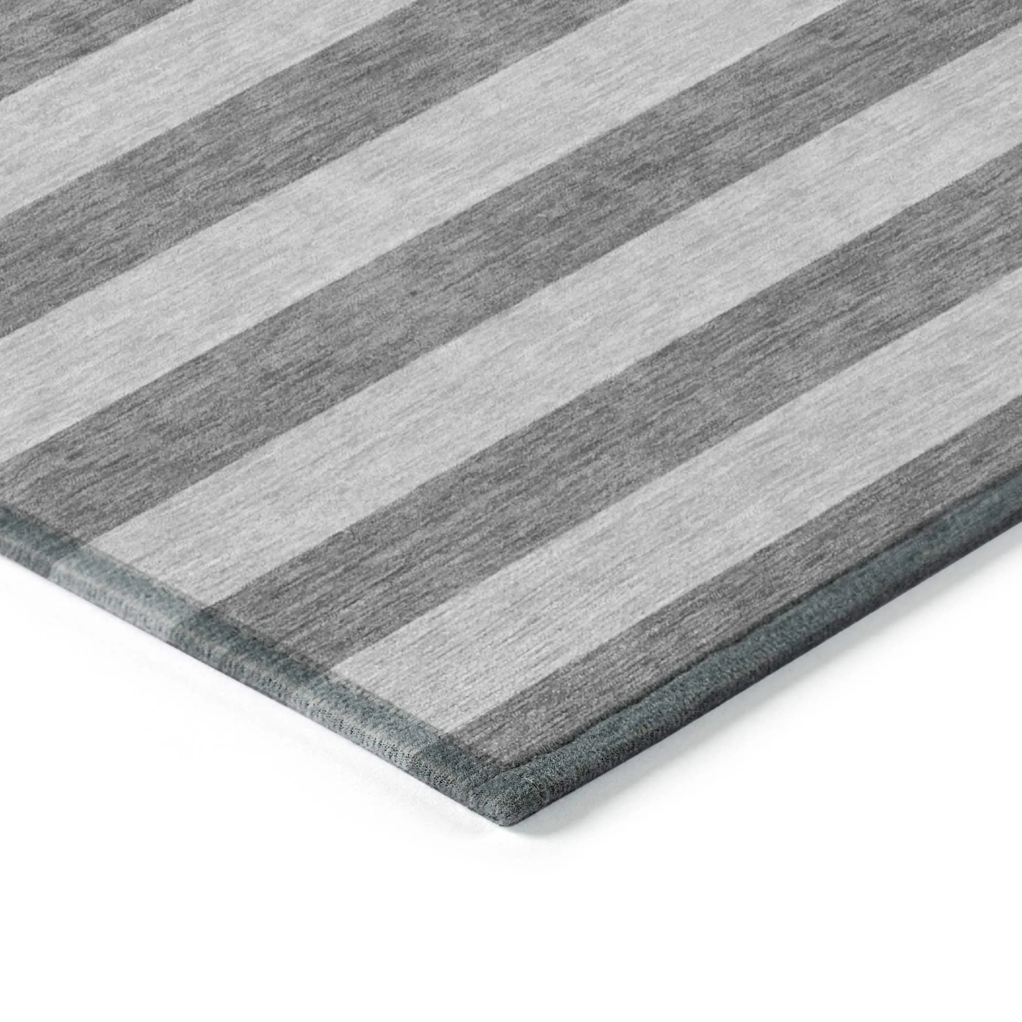 Machine Washable Indoor/ Outdoor Cabana Stripe Chantille Rug