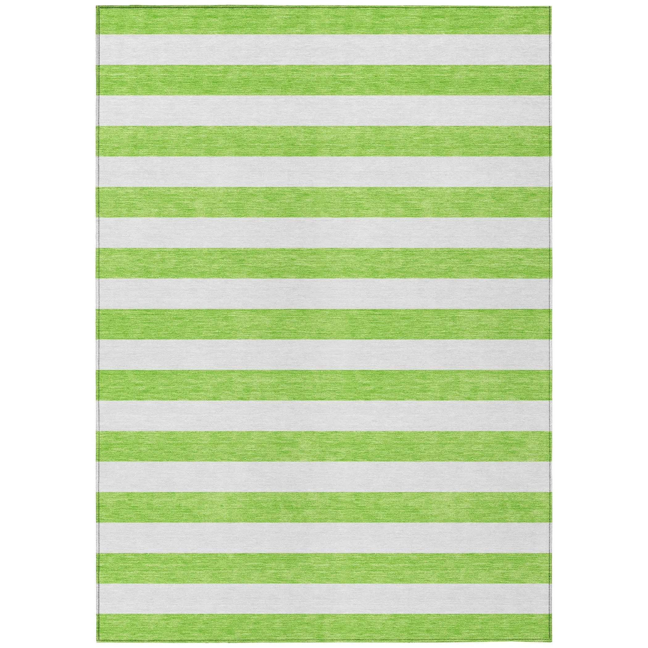 Machine Washable Indoor/ Outdoor Cabana Stripe Chantille Rug