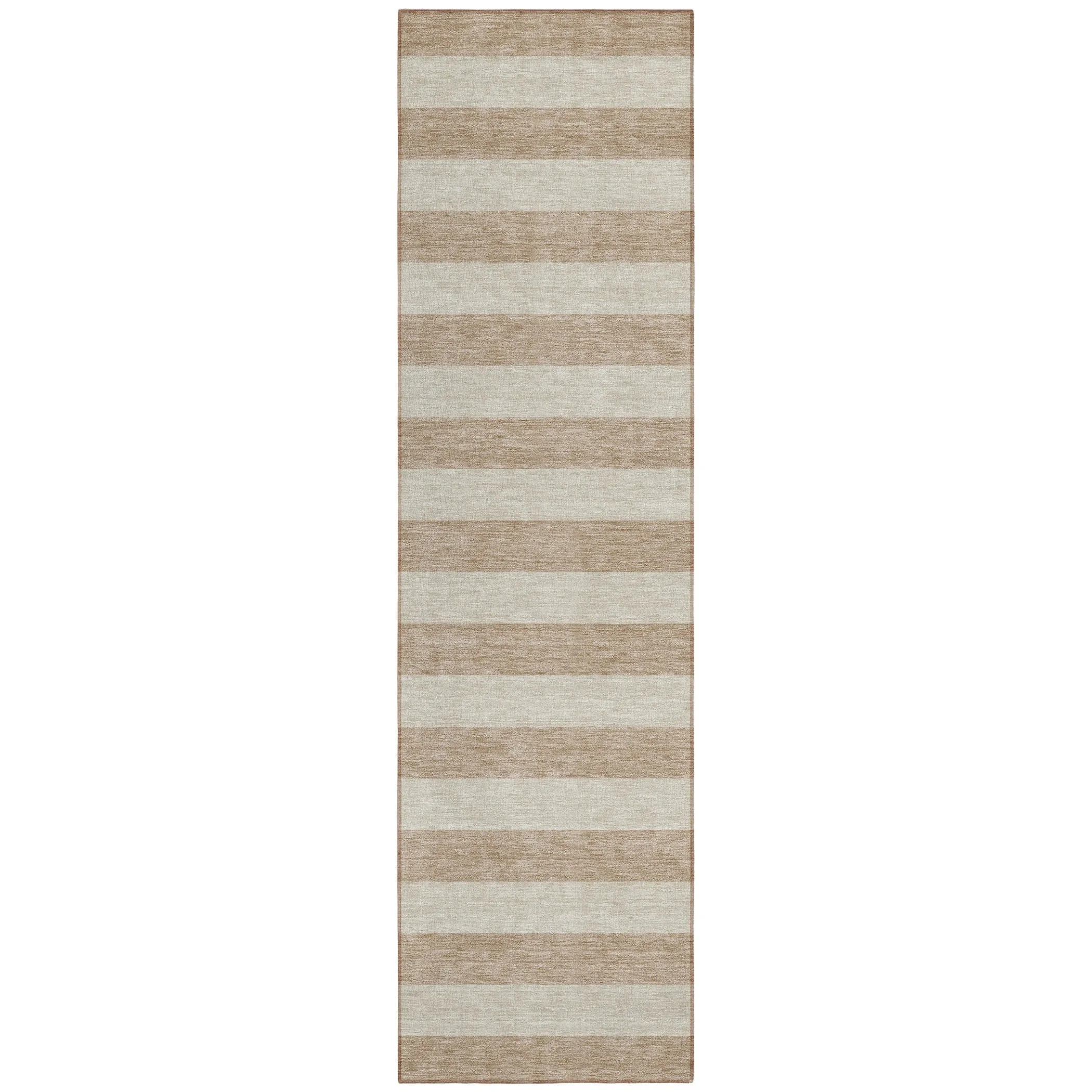 Machine Washable Indoor/ Outdoor Cabana Stripe Chantille Rug