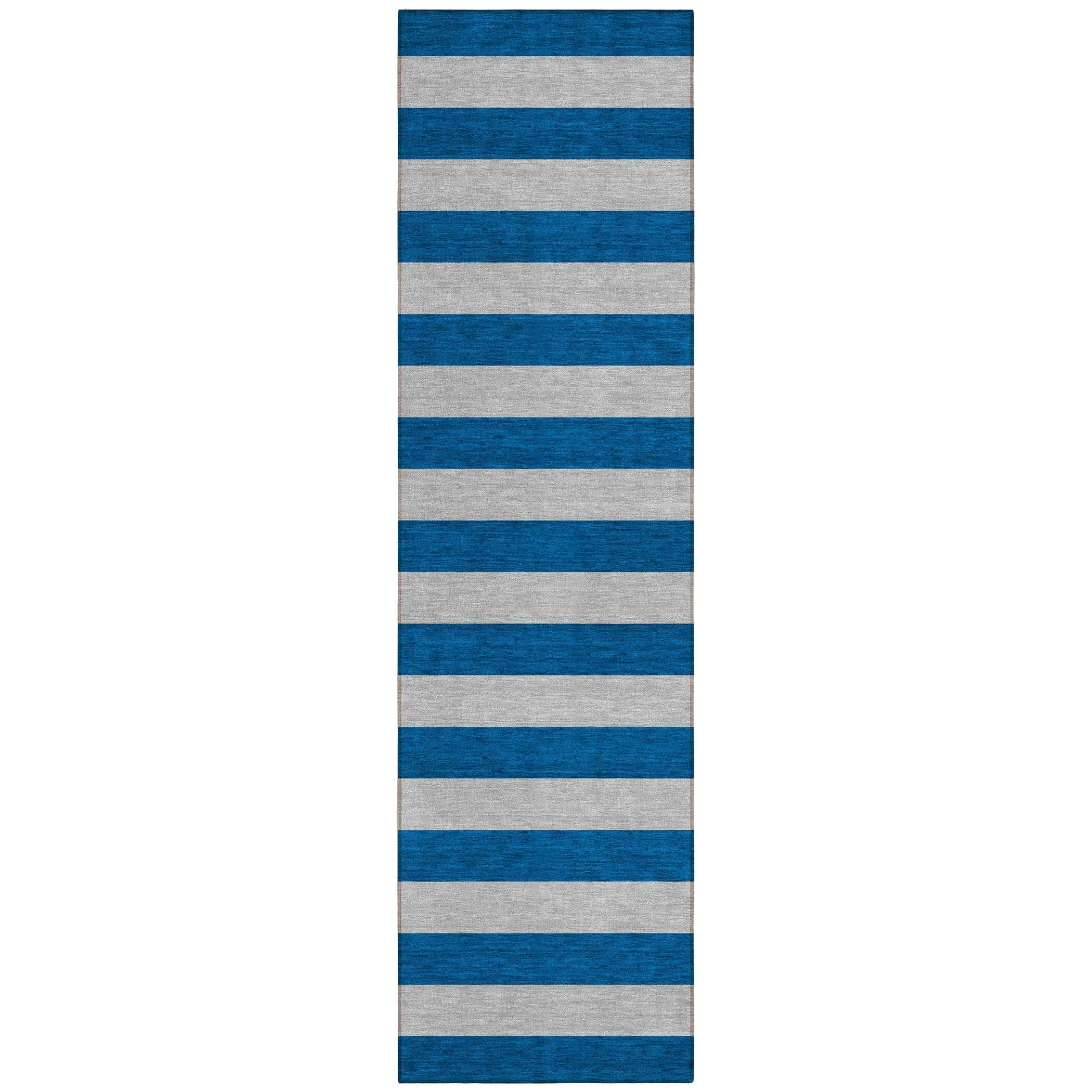 Machine Washable Indoor/ Outdoor Cabana Stripe Chantille Rug