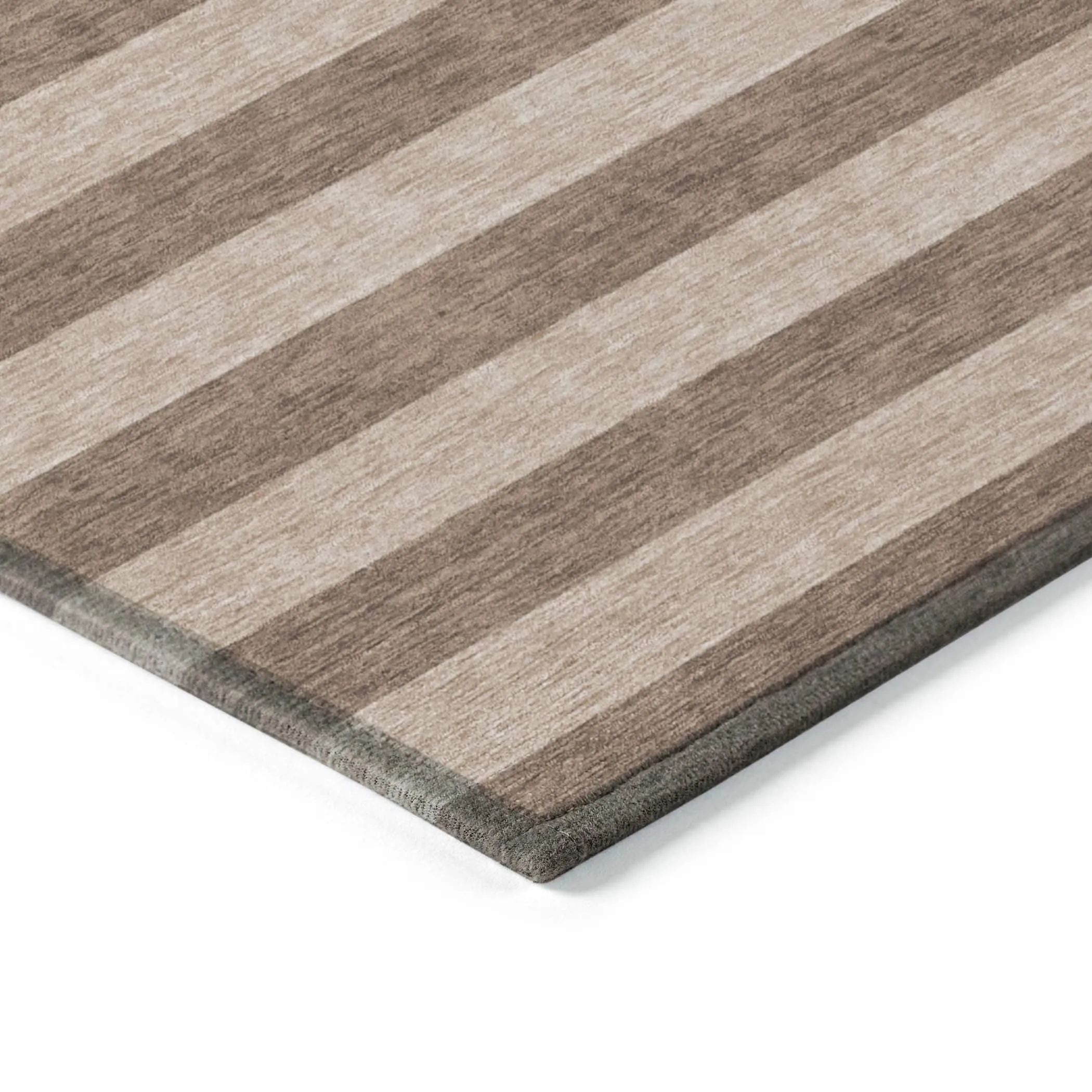 Machine Washable Indoor/ Outdoor Cabana Stripe Chantille Rug